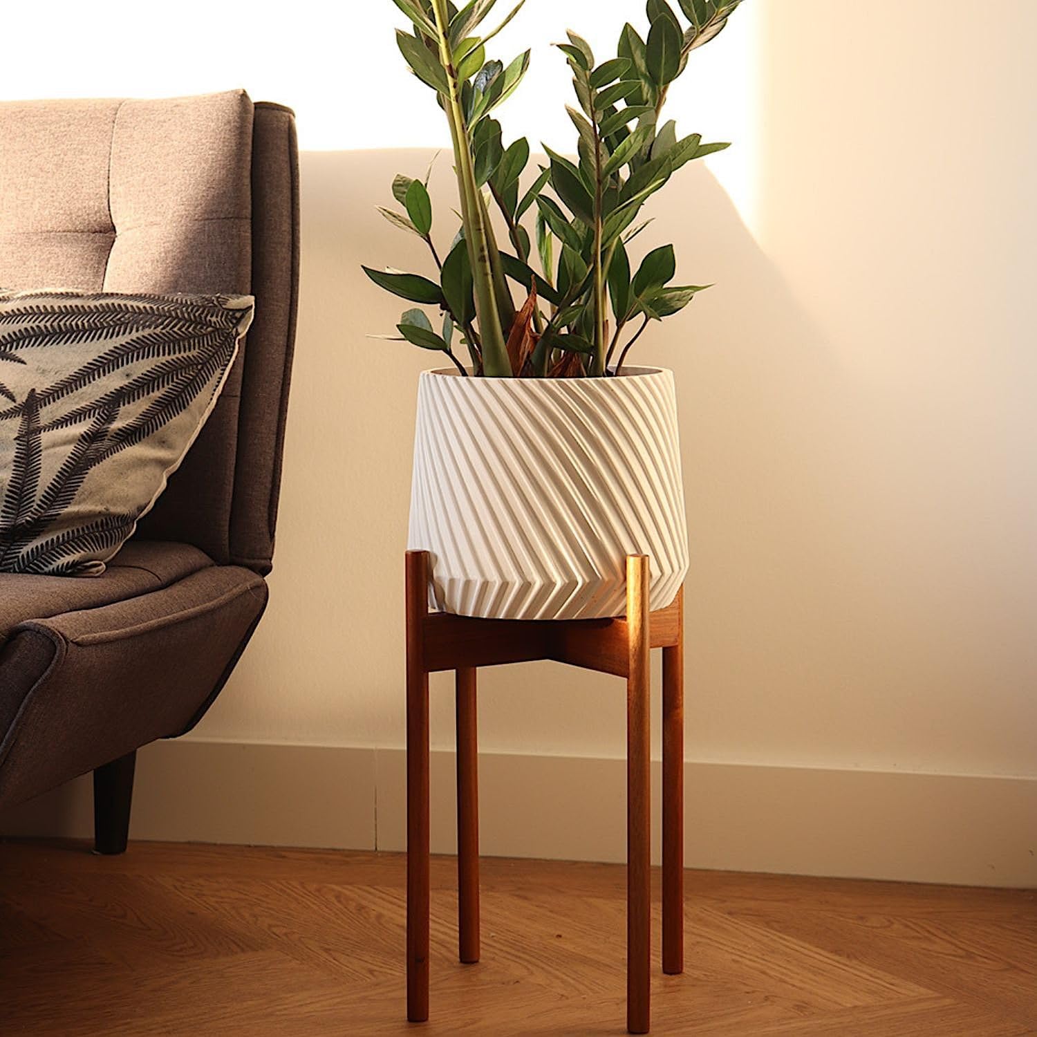 Thumbnail 6 de Fox & Fern PP-MUTI-L-SA Plant Pots, Set of 2, Matte White Polystone
