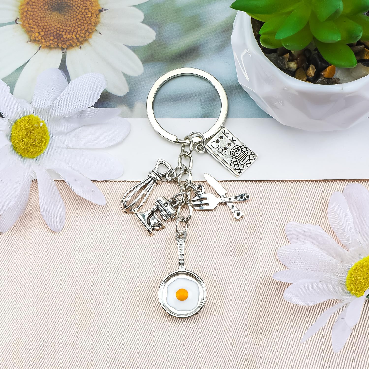 Thumbnail 5 de OBEISN Küchenbedarf-Schlüsselanhänger aus Edelstahl mit Mini-Spatel als Lebensmittel-Motiv