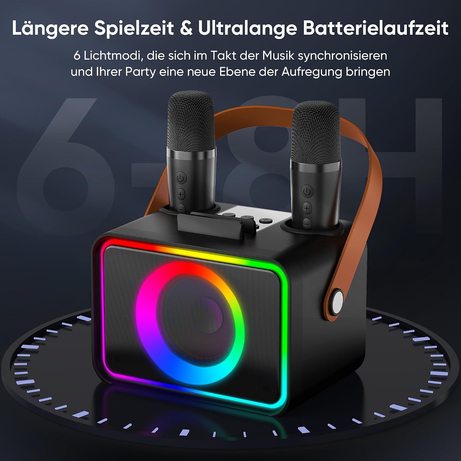 Thumbnail 2 de Karaoke Maschine 2 Mikrofonen 8W