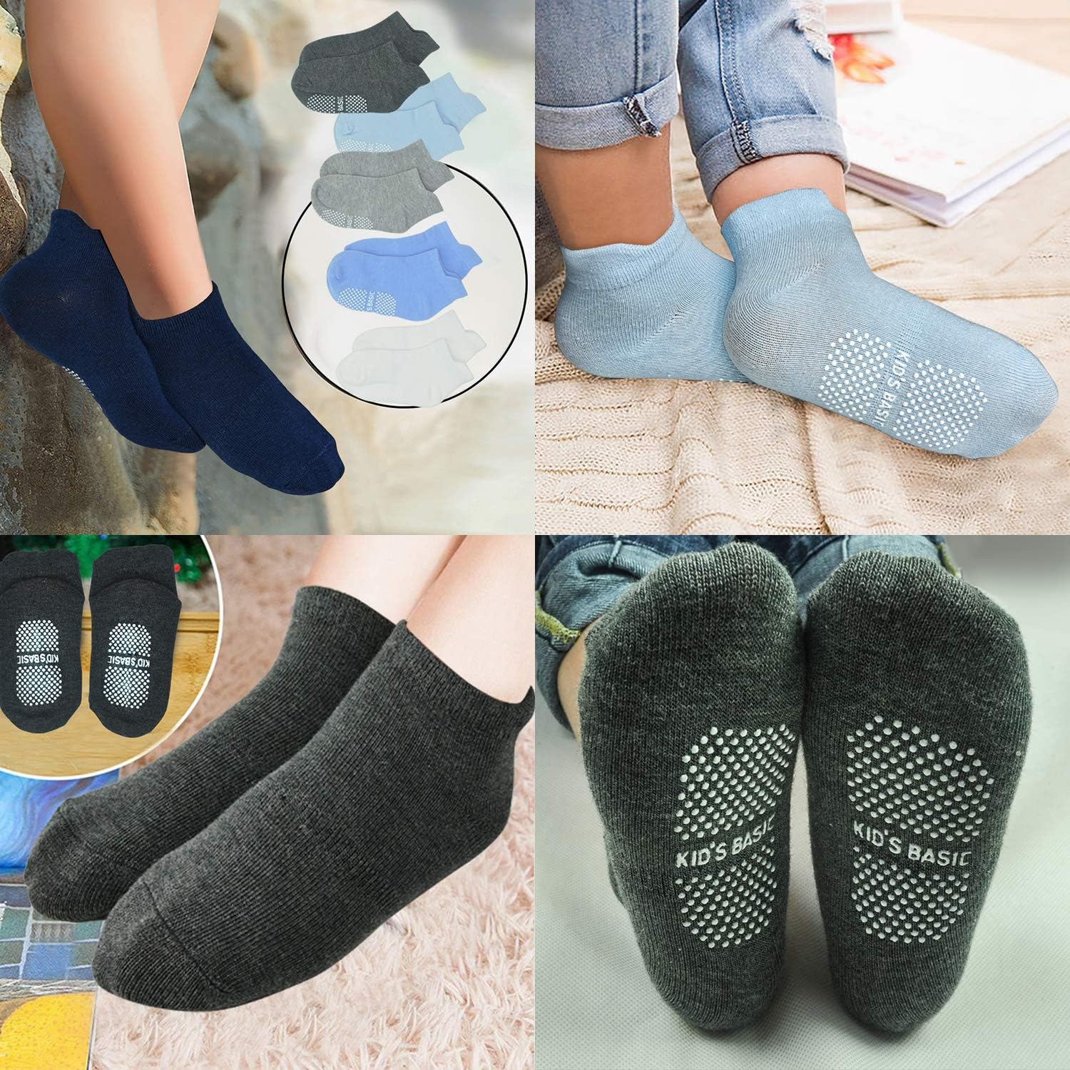 Thumbnail 6 de HYCLES Baby Grip Socks 12 Pairs for 0-7 Years – Non-Slip Toddler Socks with Cartoon Designs