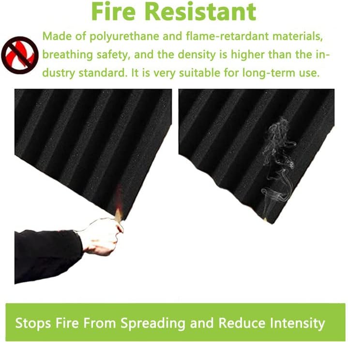 Thumbnail 4 de Foneso 12-Pack Acoustic Foam Panels, Black, 30 x 30 x 5 cm