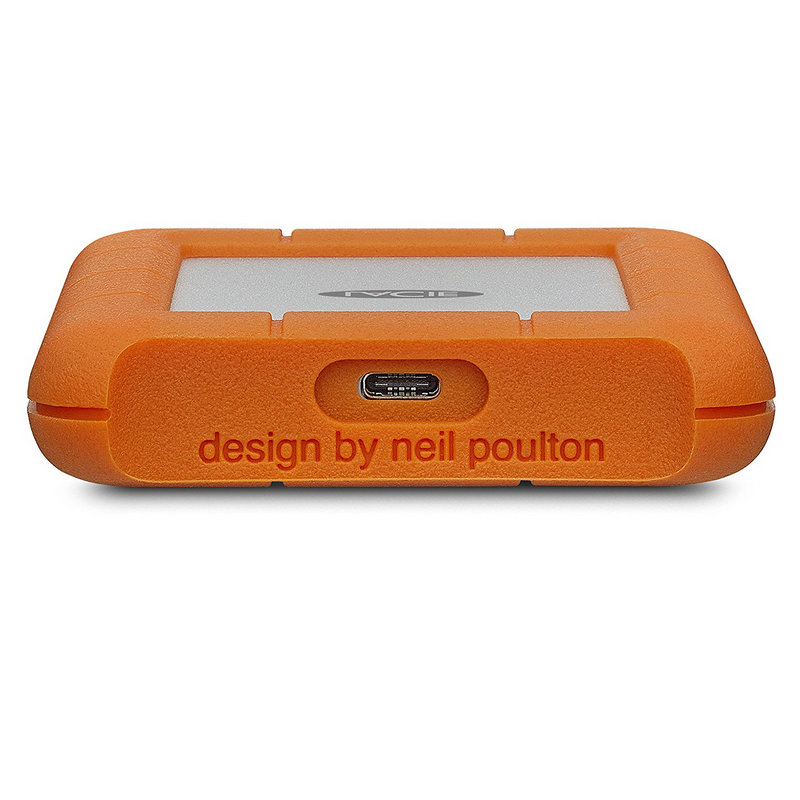 Detalle de LaCie Rugged Mini 4TB 2.5" USB-C: resistencia y almacenamiento fiable para el campo