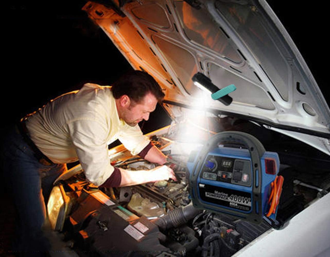 Thumbnail 6 de AuRiver LED Arbeitsleuchte – tragbares COB-Licht, wiederaufladbar mit Haken und Magnetbasis (Grün)