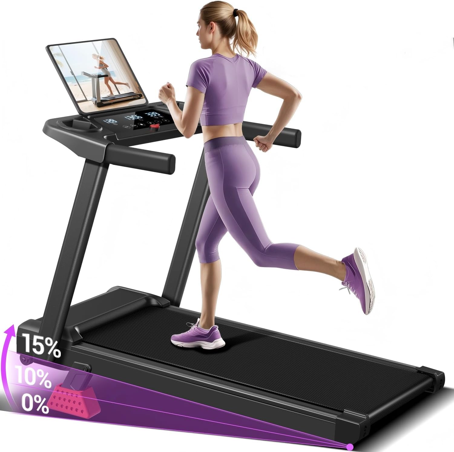 Detalle de LONTEK Laufband 15% Steigung 12 km/h