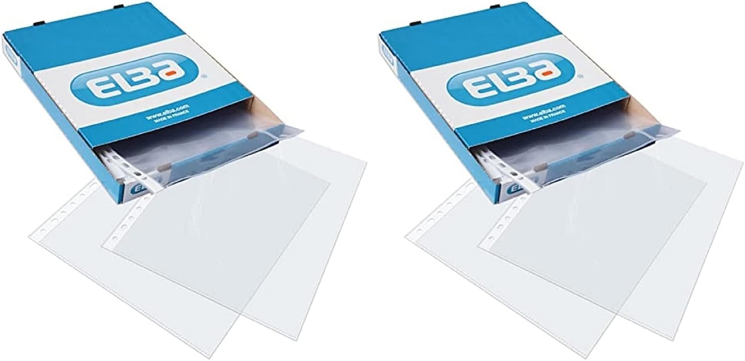 Detalle 2 de Elba Fundas plástico folio A4 100 unidades 📄