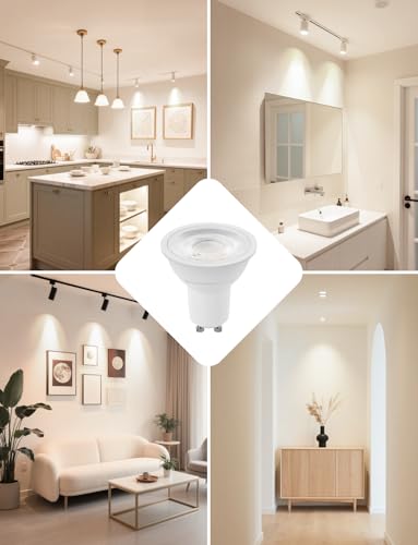 Detalle de Lepro Bombilla LED GU10 Blanco Natural 4000K 6W (equiv. 80W) 630 lm, 38° no regulable, pack 4