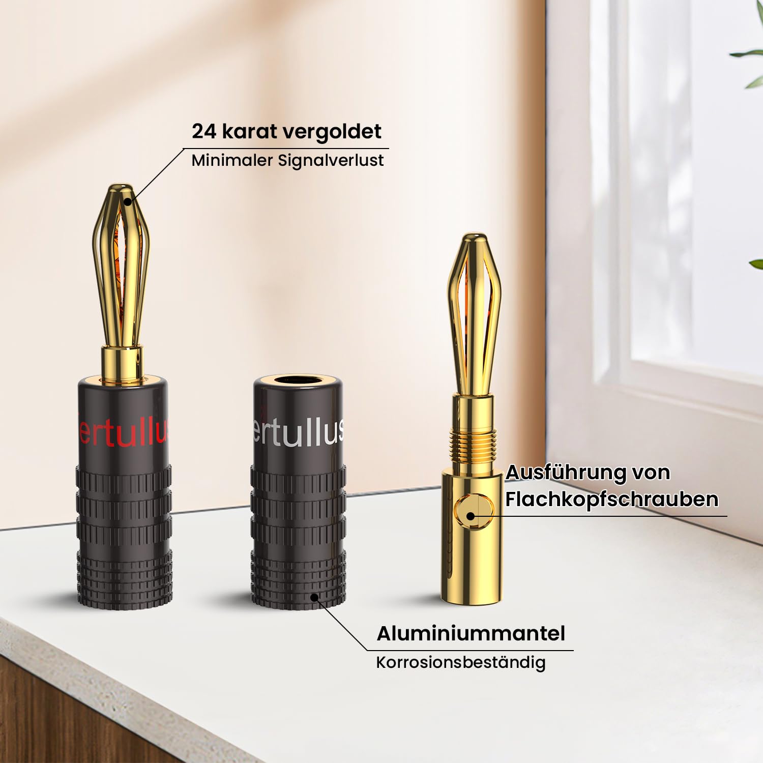 Thumbnail 5 de Tertullus 24K Gold Plated Banana Plug Adapters with Closed Screws