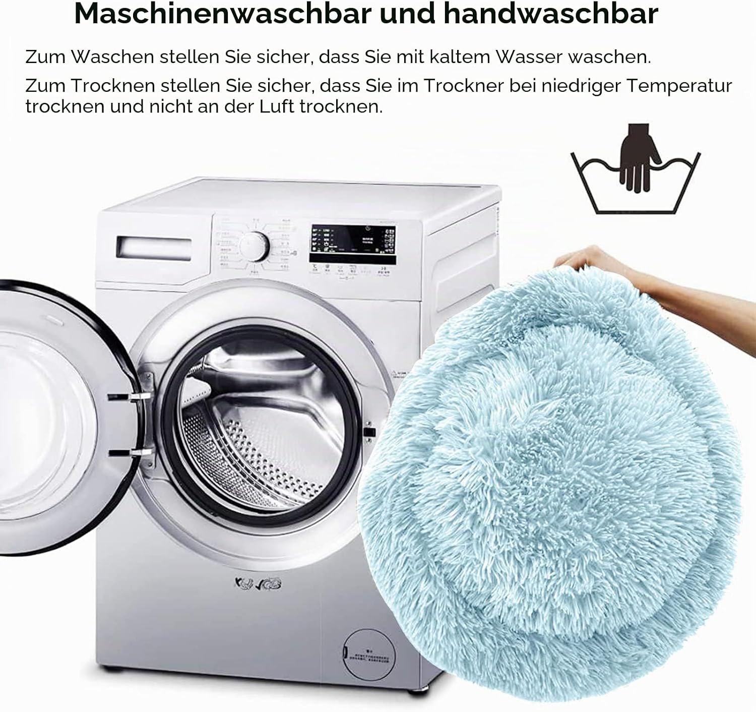 Detalle de Nisrada Katzenbetten für Indoor-Katzen – Rundes Haustierbett mit rutschfester Unterseite (60 cm) und zwei Größenoptionen