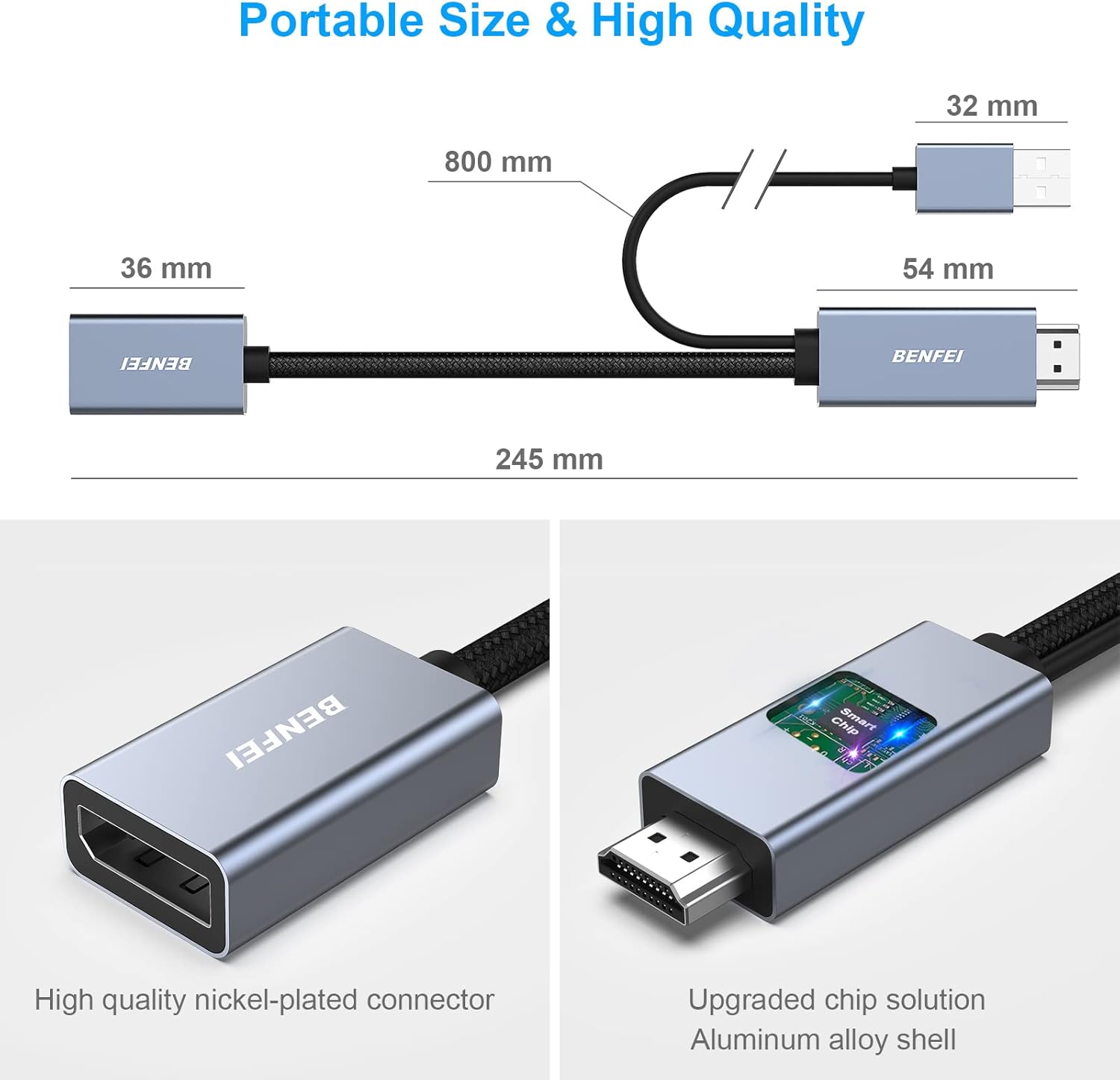 Thumbnail 4 de BENFEI HDMI auf DisplayPort Adapter 4K@60Hz