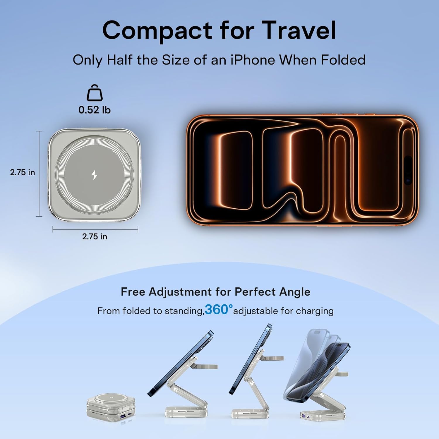 Thumbnail 4 de 5-in-1 Wireless Charger for MagSafe with 35W Adapter: Portable, Foldable Dock for iPhone, Apple Watch, AirPods and More