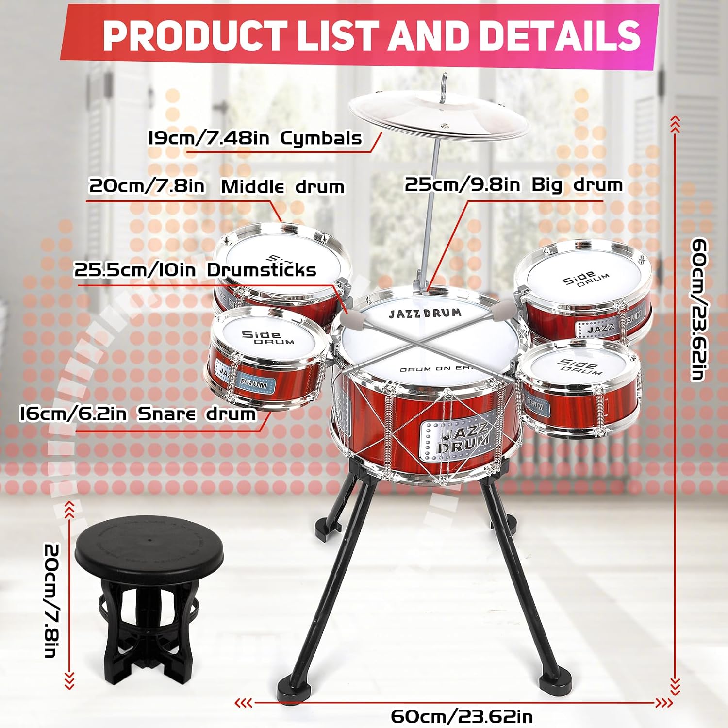 Thumbnail 3 de m zimoon Kids Drum Kit 5‑piece