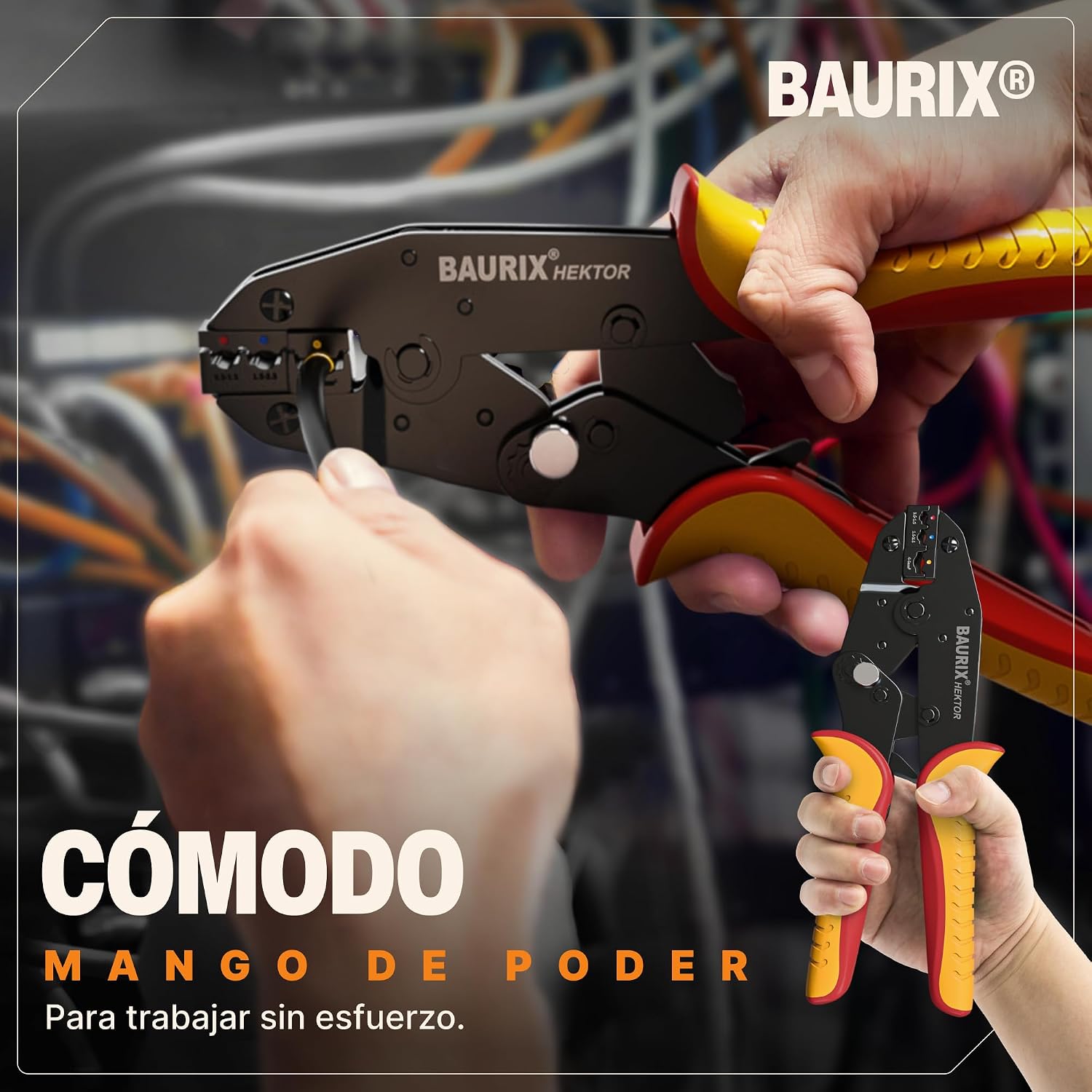 Detalle 2 de BAURIX Crimpadora terminales 0,50–6 mm²