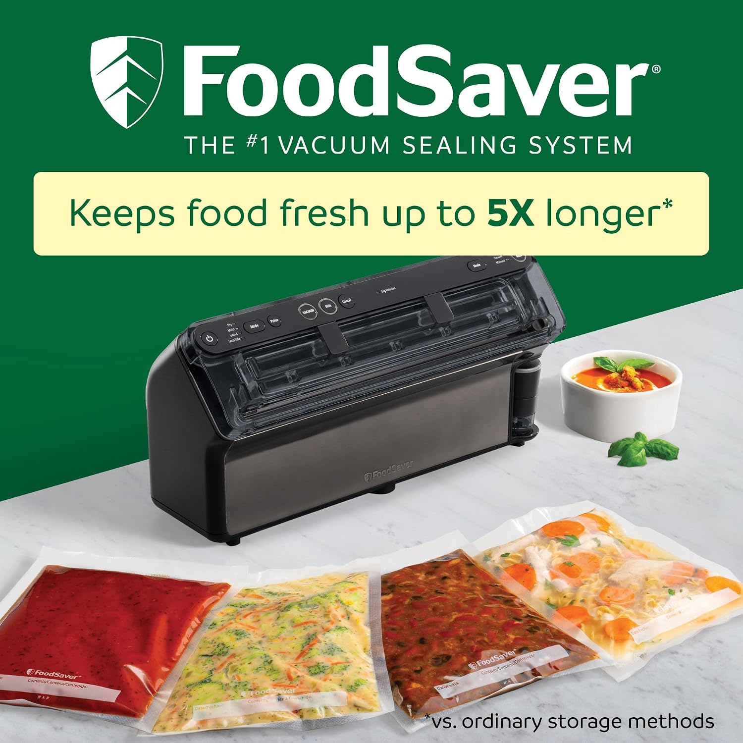 Detalle de FoodSaver Elite All-in-One Liquid+ Vacuum Sealer with Bags