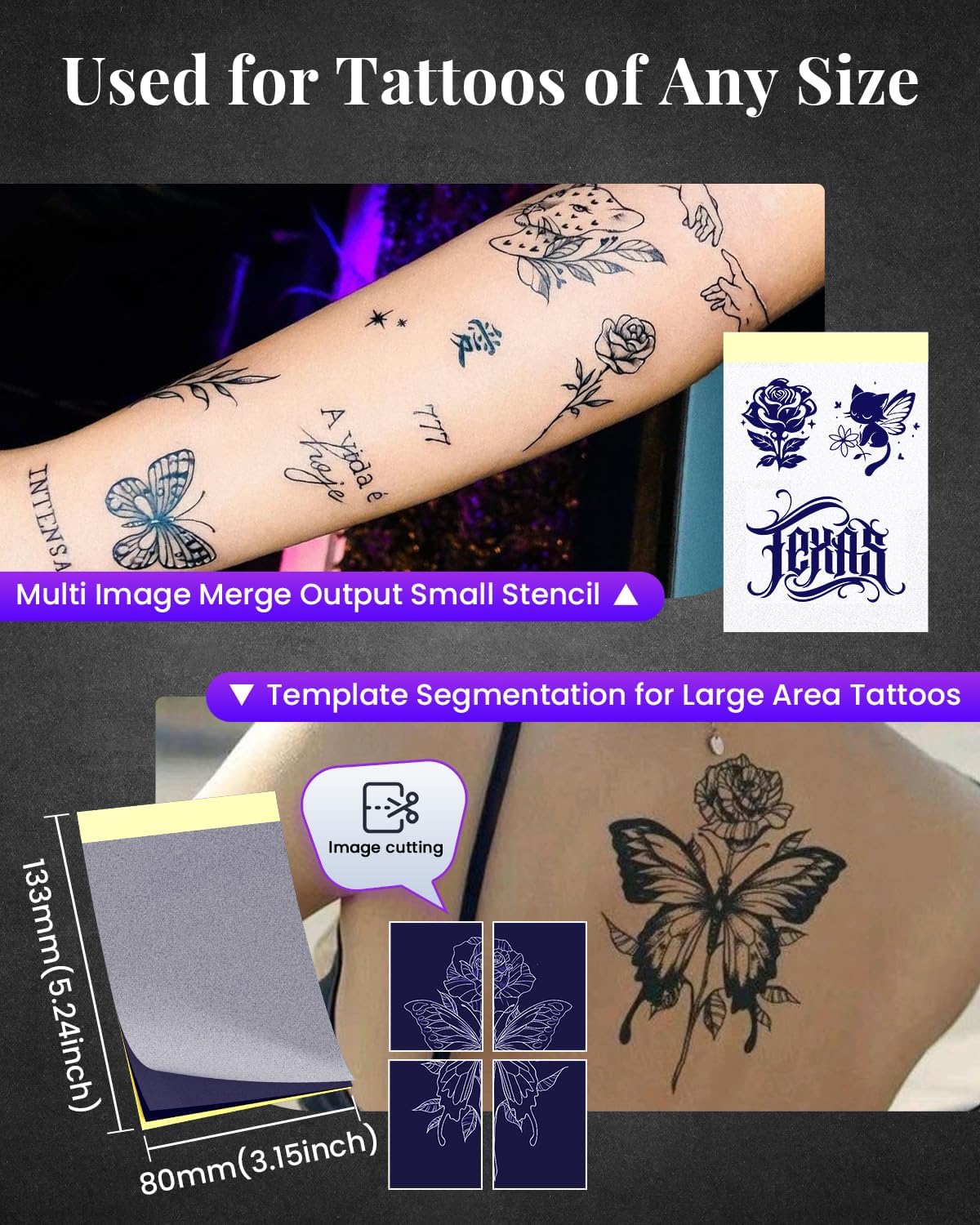 Detalle de Phomemo TP31 Tattoo Drucker – kabelloser Stencil-Drucker für unterwegs (77 mm Druckgröße)