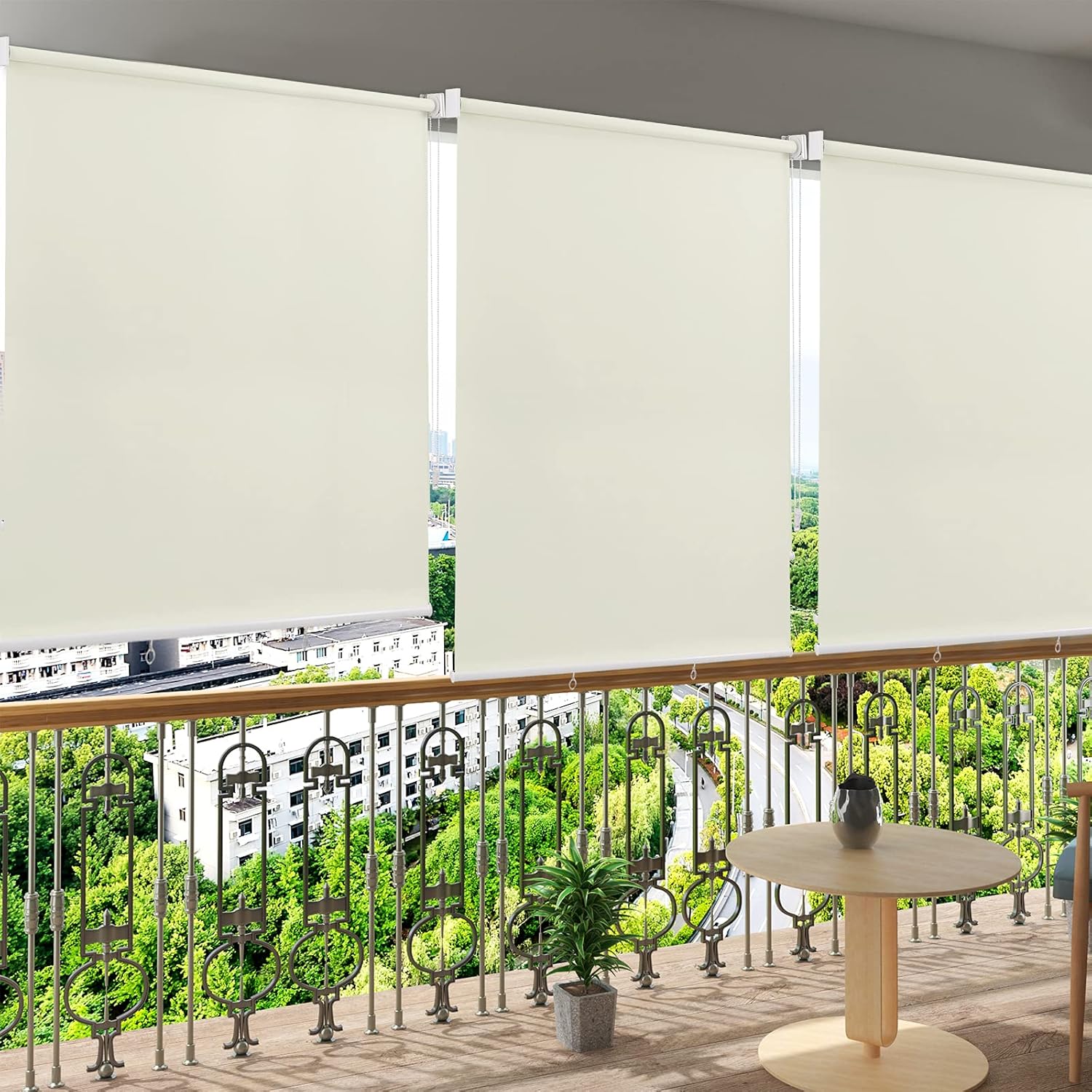 Thumbnail 1 de WOLTU Außenrollo Senkrechtmarkise mit UV- und Sichtschutz, Thermofunktion – Beige 140×240 cm