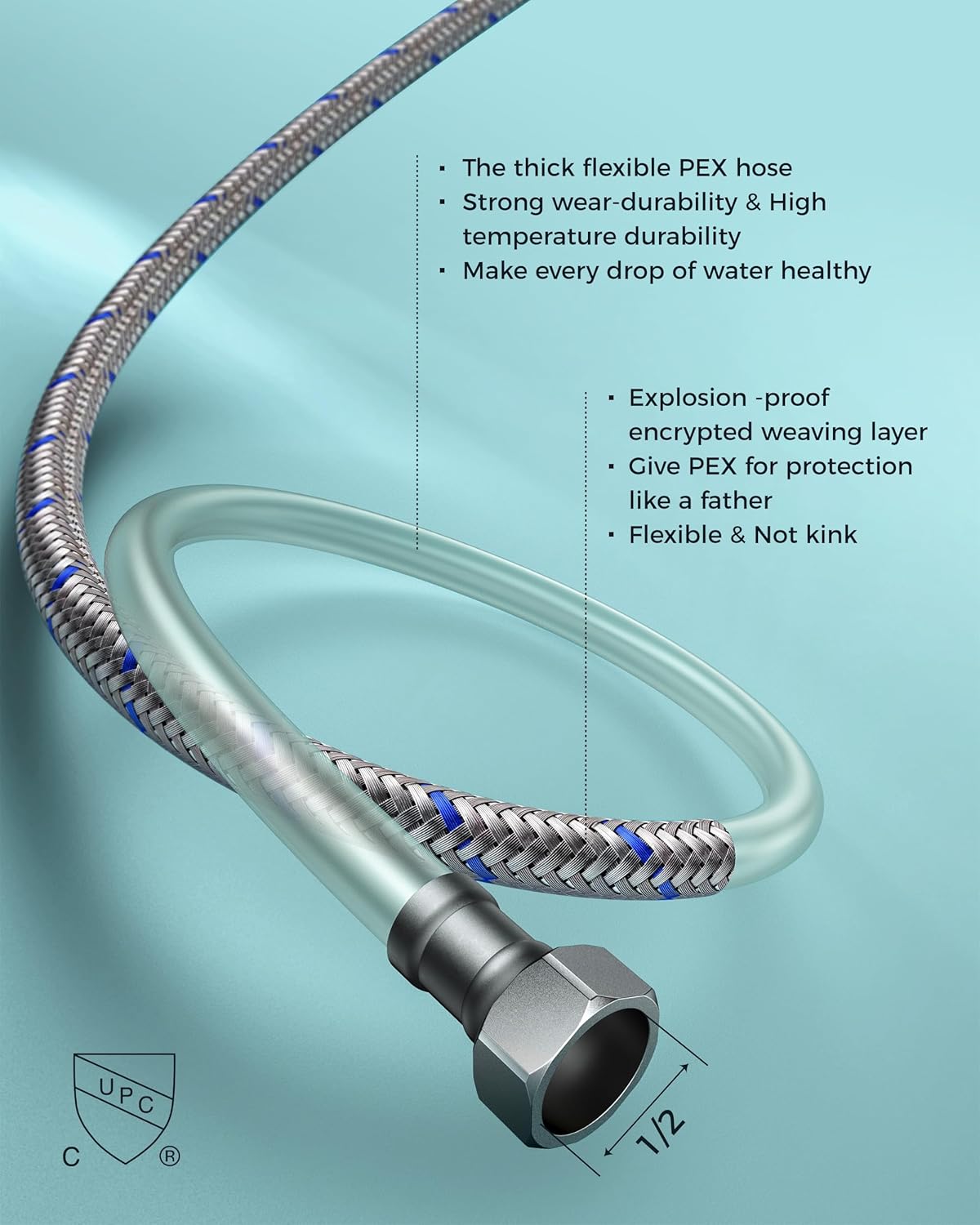 Thumbnail 5 de FORIOUS Wasserhahn Bad Wasserfall Waschtischarmatur Einhebelmischer, gebürstetes Nickel, 110 mm Auslaufhöhe