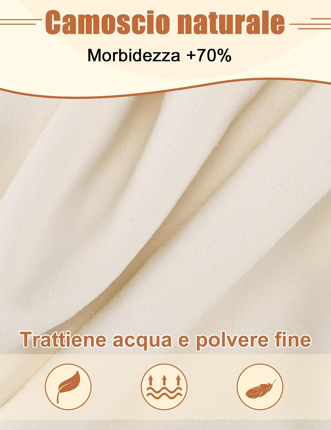 Thumbnail 2 de Turnart Pelle di Daino per Auto 90x60cm – Grande, Senza Lanugine e Senza Graffi