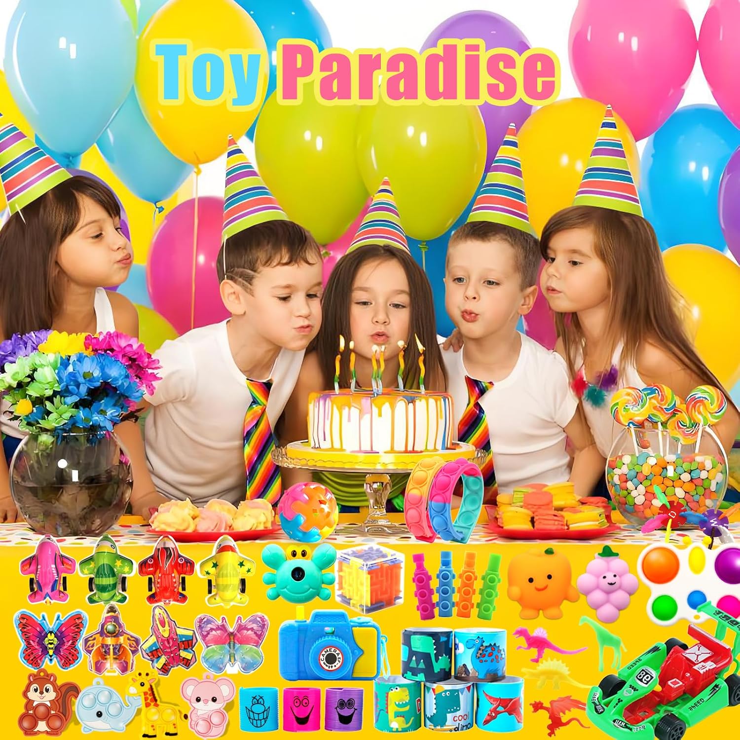 Detalle de Wuridiwa toys 1,000-Piece Kids’ Party Favor Set with Fidget Toys