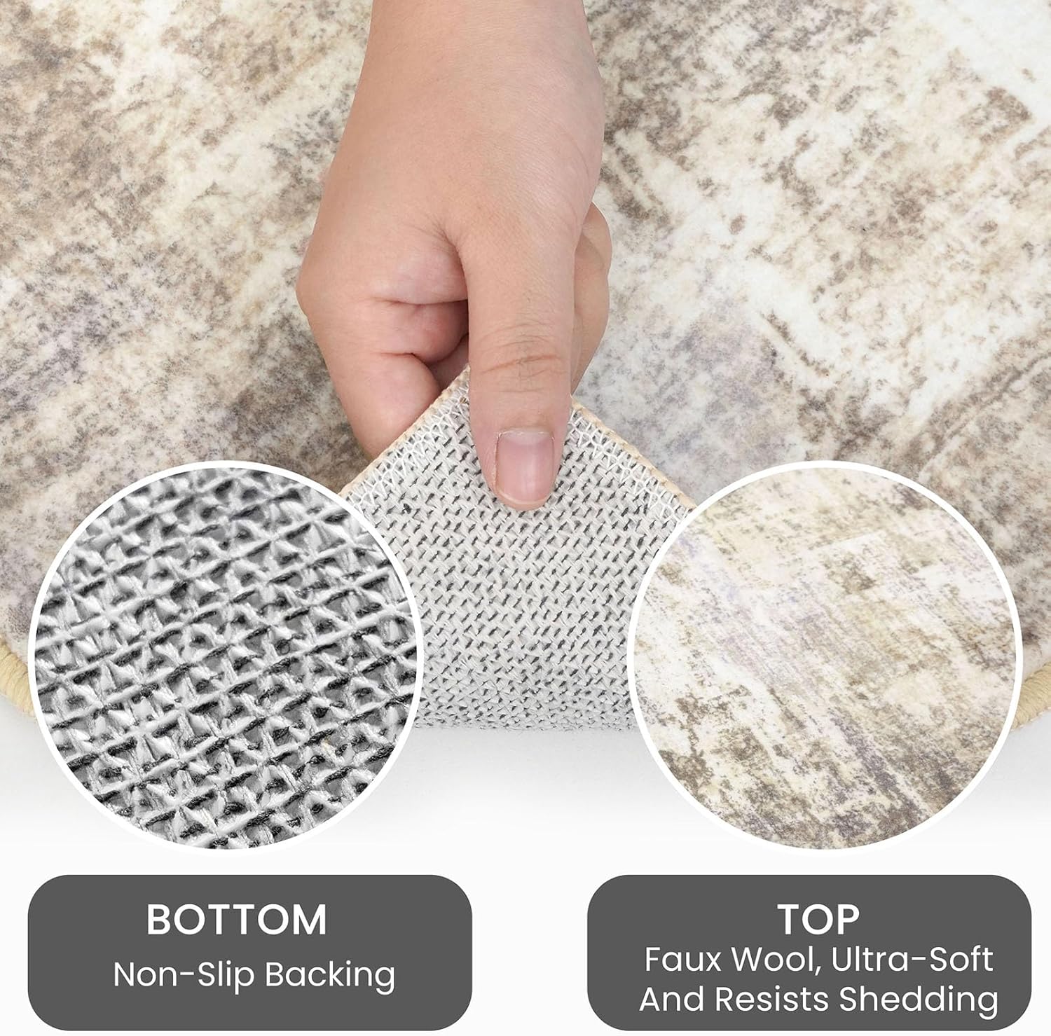 Thumbnail 3 de IOHOUZE Abstract Runner Rug 2x10 Ft: washable, non-slip modern entryway