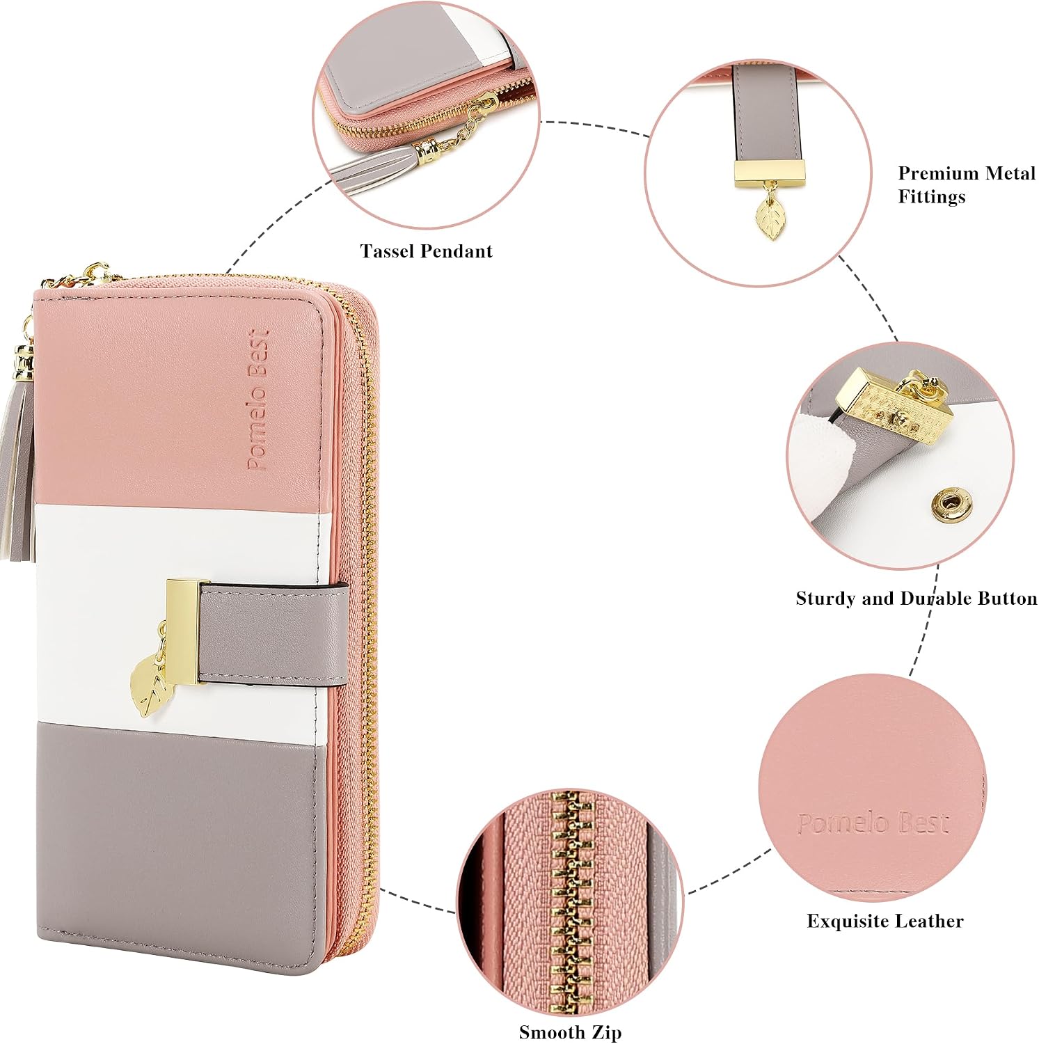 Detalle de Pomelo Best Damen Geldbörse Mehrfarbig gestreift – Portmonee mit RFID-Schutz