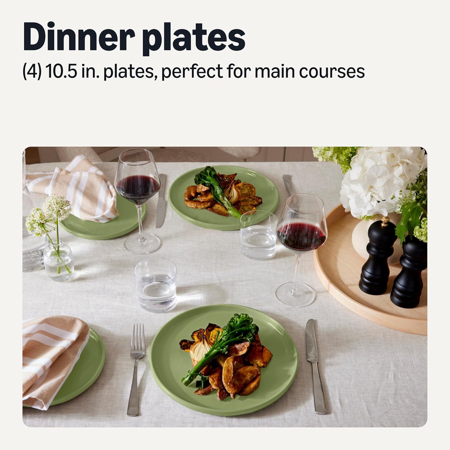 Detalle 2 de Amazon Basics Glazed Stoneware Dinner Plate 10.5 in. 🍽