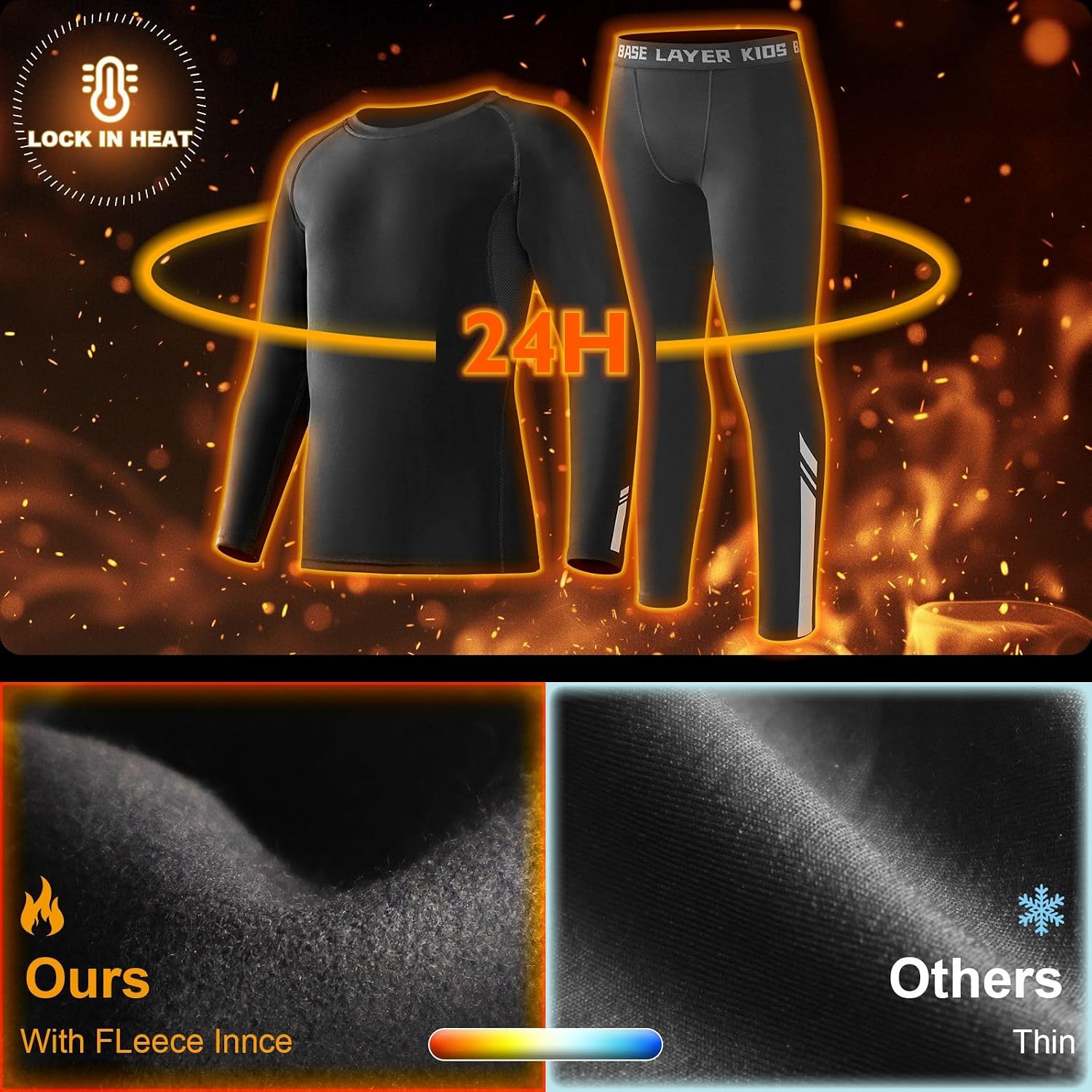 Detalle 2 de Base Layer Kids Athletic Thermals for Football & Hockey