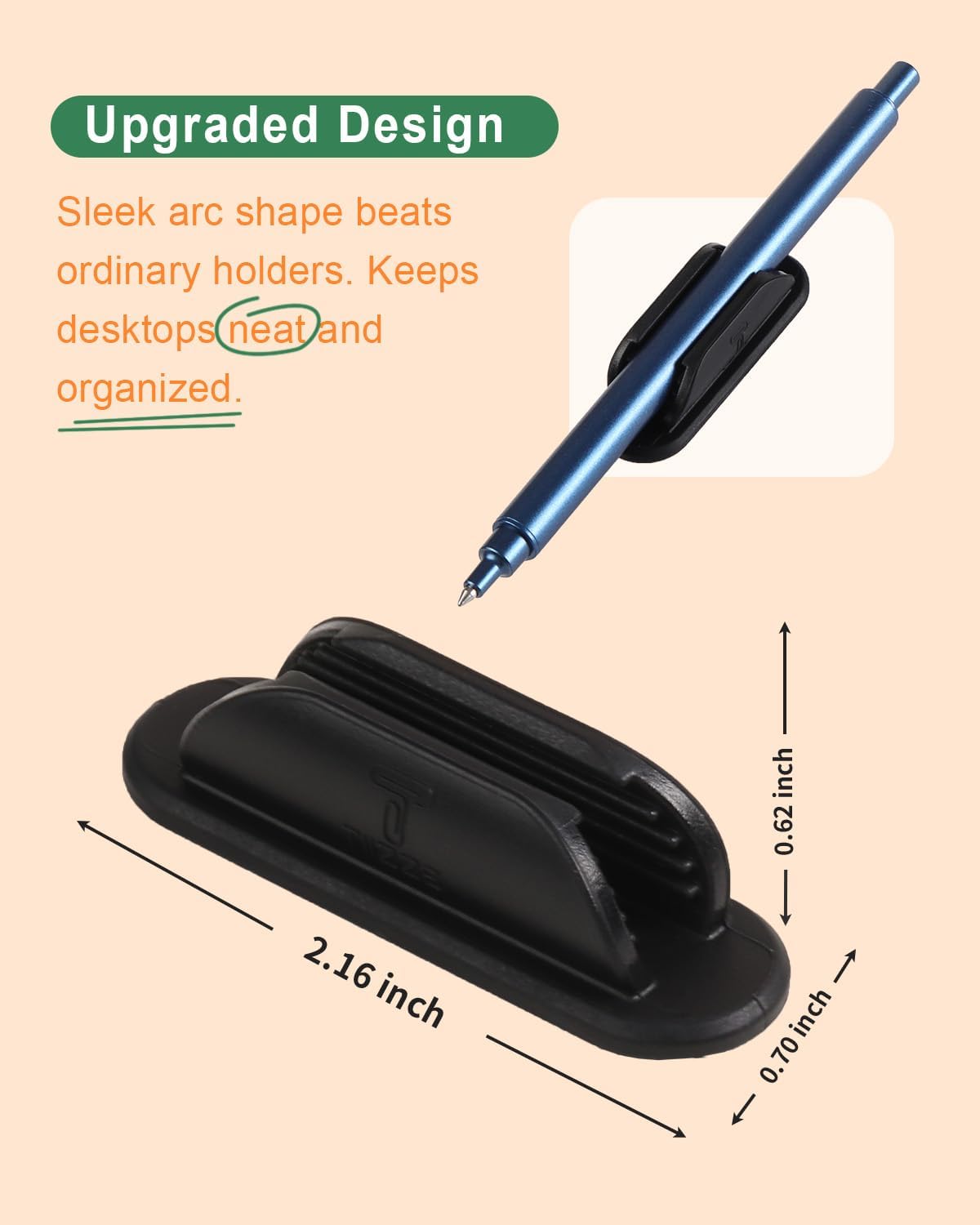 Detalle de Tiizze TJ-GJBZ-BLACK-20 Silicone Adhesive Pencil Holders, 20-Pack