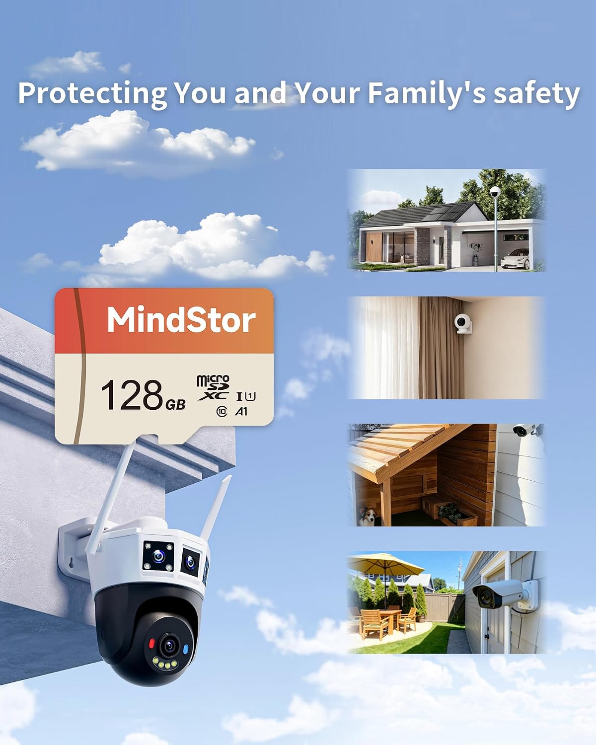 Detalle de MindStor 128GB Micro SDXC Memory Card with Adapter — 90MB/s Read, U1, A1