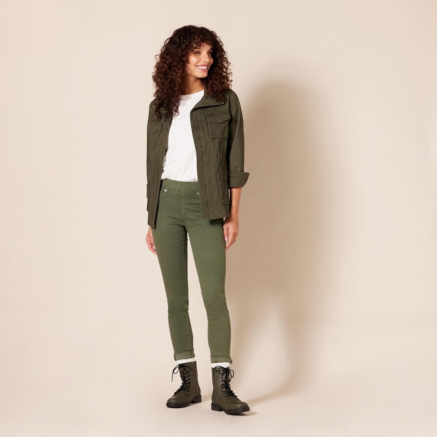 Thumbnail 4 de Damen Combat-Boots mit Schnürung von Amazon Essentials – Combat-Stiefel mit Innenreißverschluss