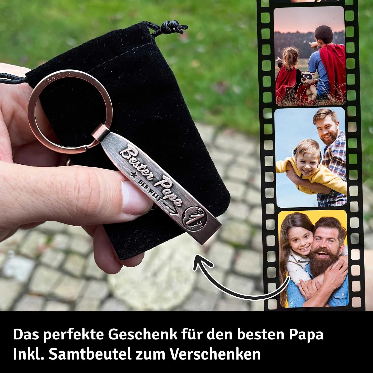 Thumbnail 4 de LANOLU Schlüsselanhänger bester Papa Metall