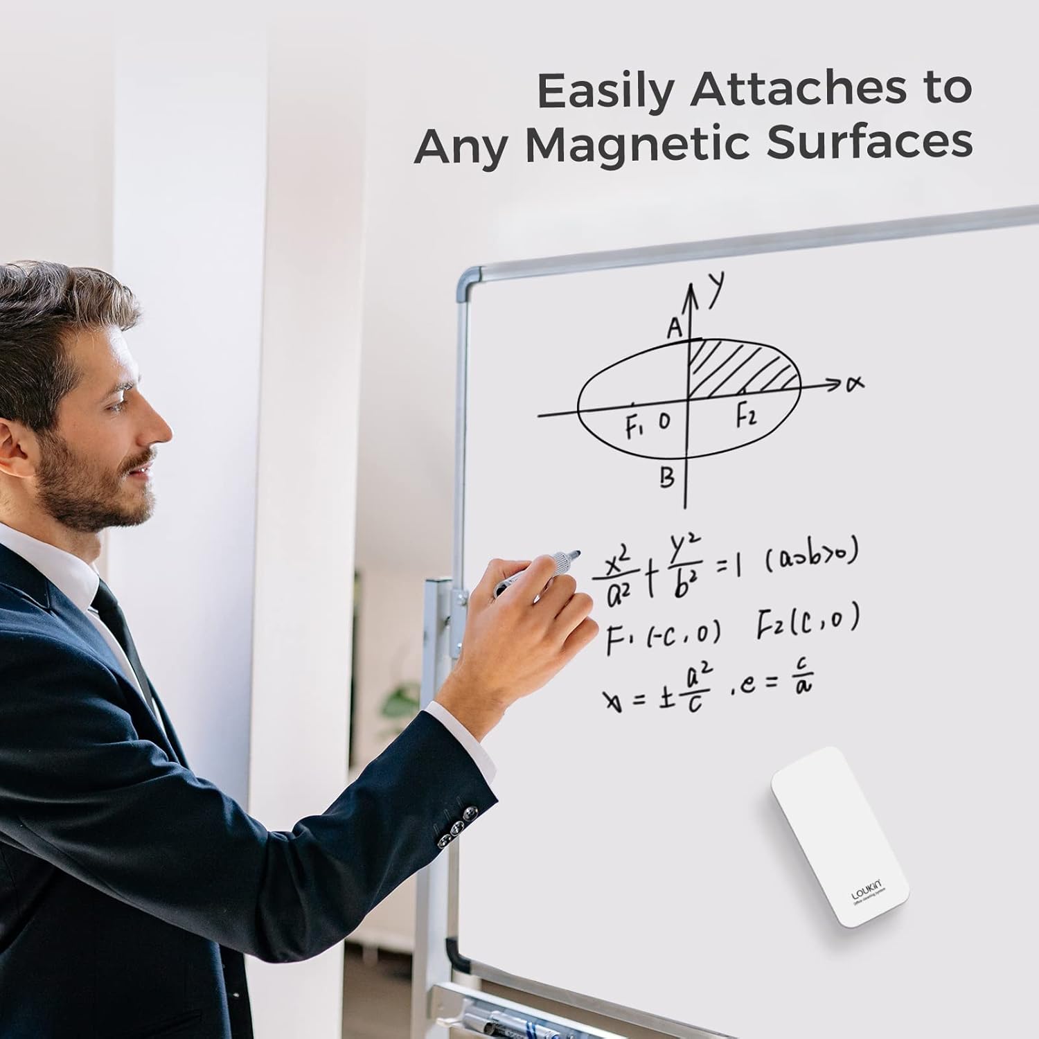 Thumbnail 5 de Loukin Magnetic Dry Erase Eraser with Glass Board Cleaning Kit (White)