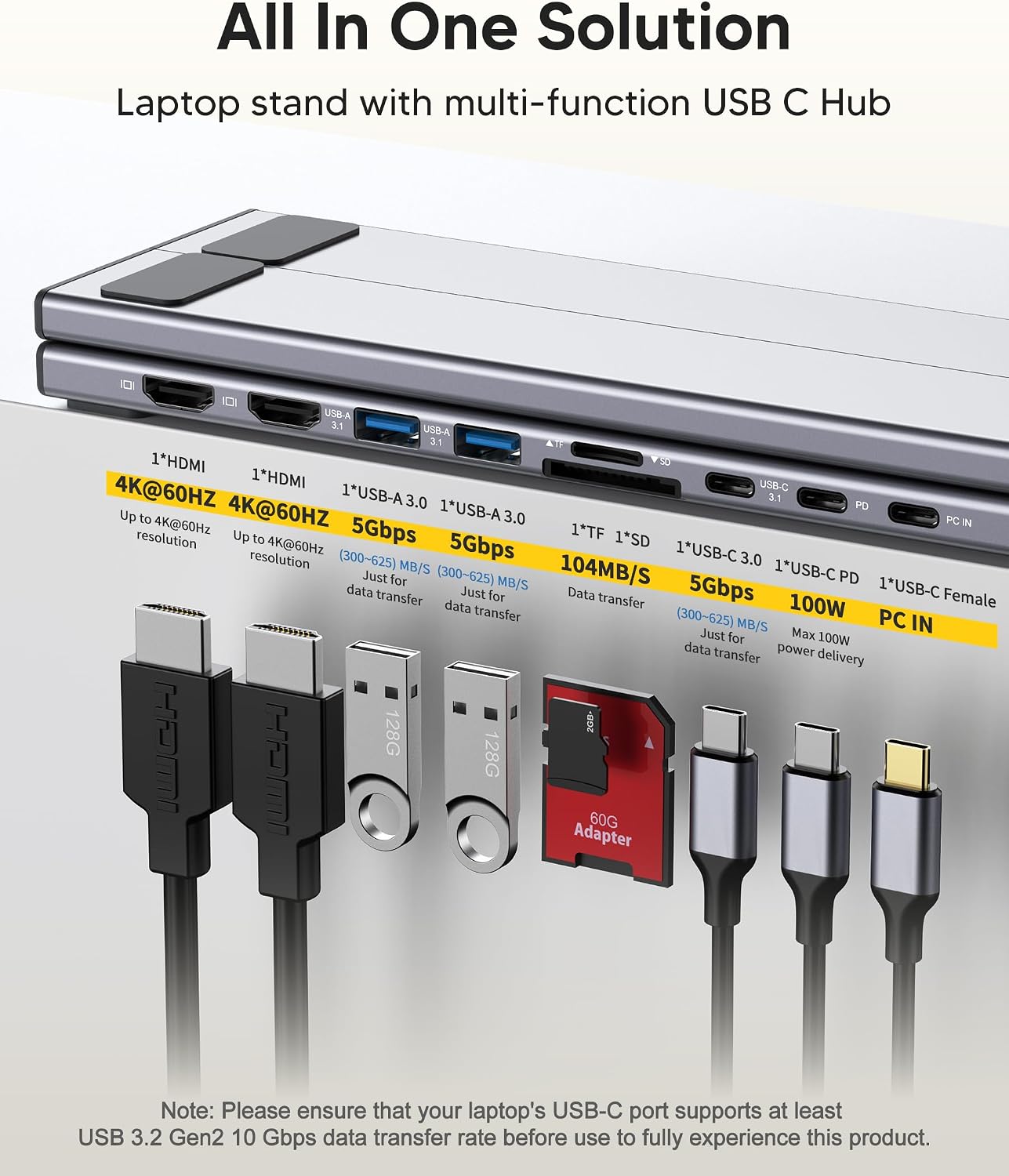 Thumbnail 1 de USB C Docking Station Stand 9-in-1