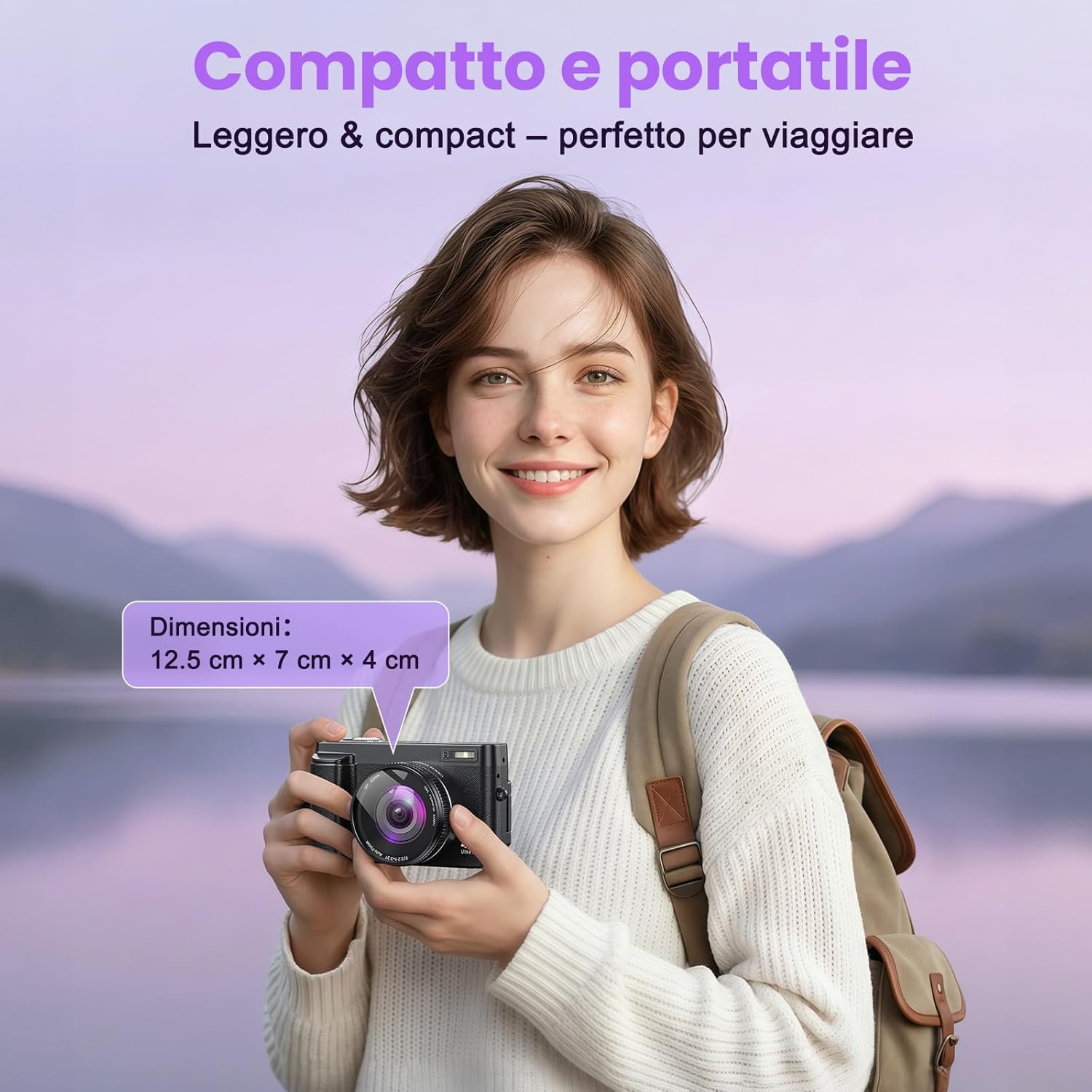 Thumbnail 6 de Fotocamera Digitale 4K 64MP WiFi 16X Zoom con Schermo Girevole 180° – Kit Completo per Vlog e Selfie