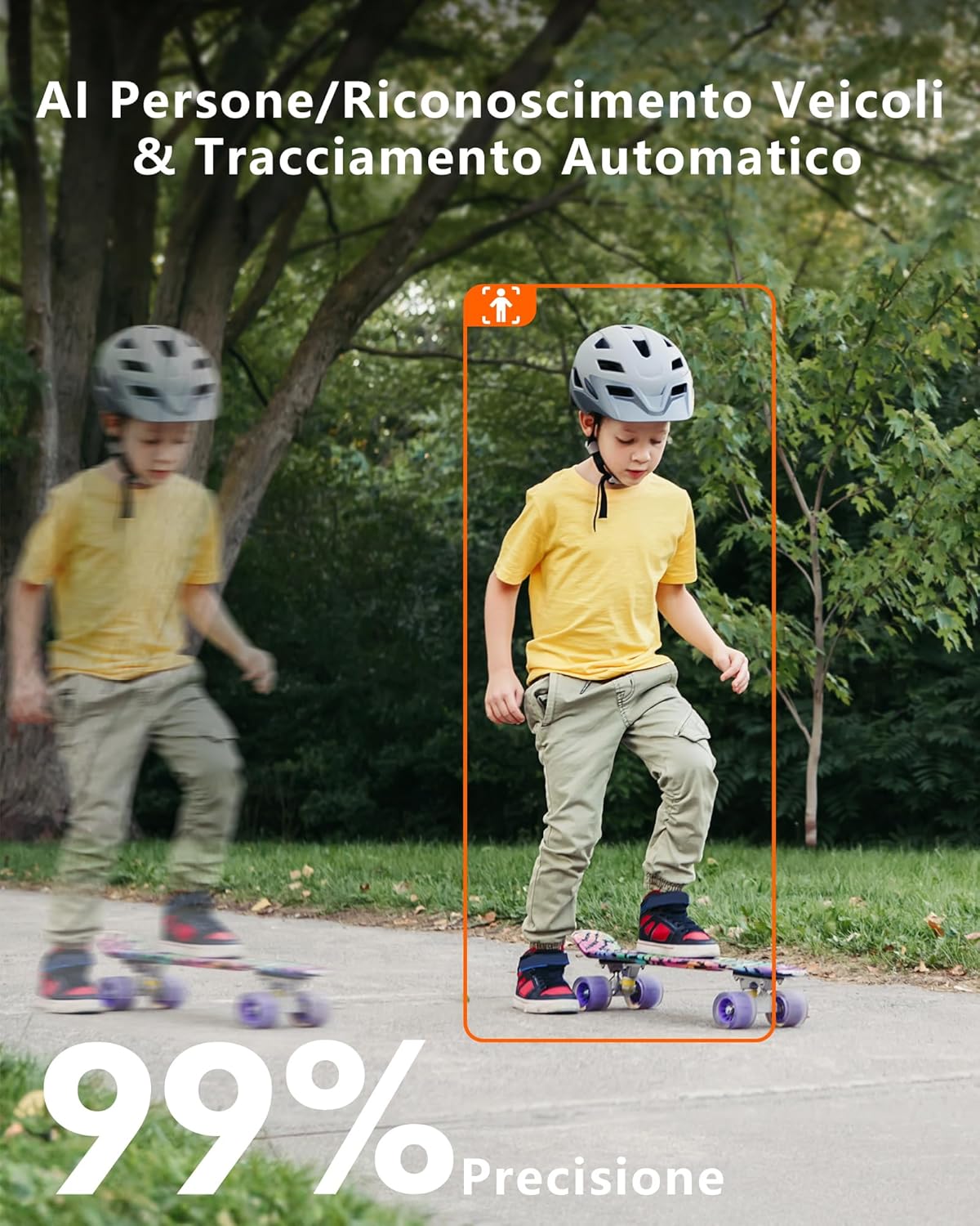 Thumbnail 5 de Reobiux Telecamera Wi‑Fi Esterno con Doppio Obiettivo PTZ 360° – 2.5K, Visione Notturna e Audio Bidirezionale