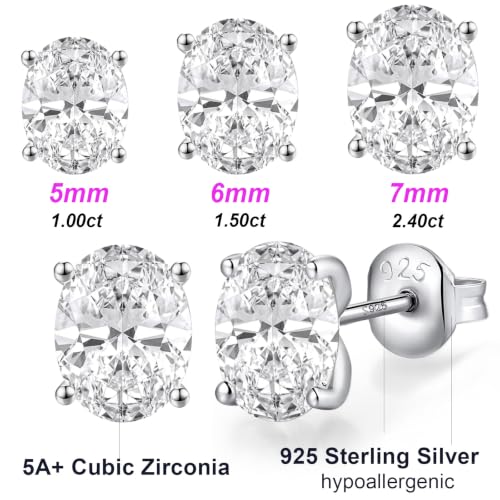 Detalle de jiamiaoi Pendientes de circonita para hombre y mujer en plata S925 con baño de oro blanco