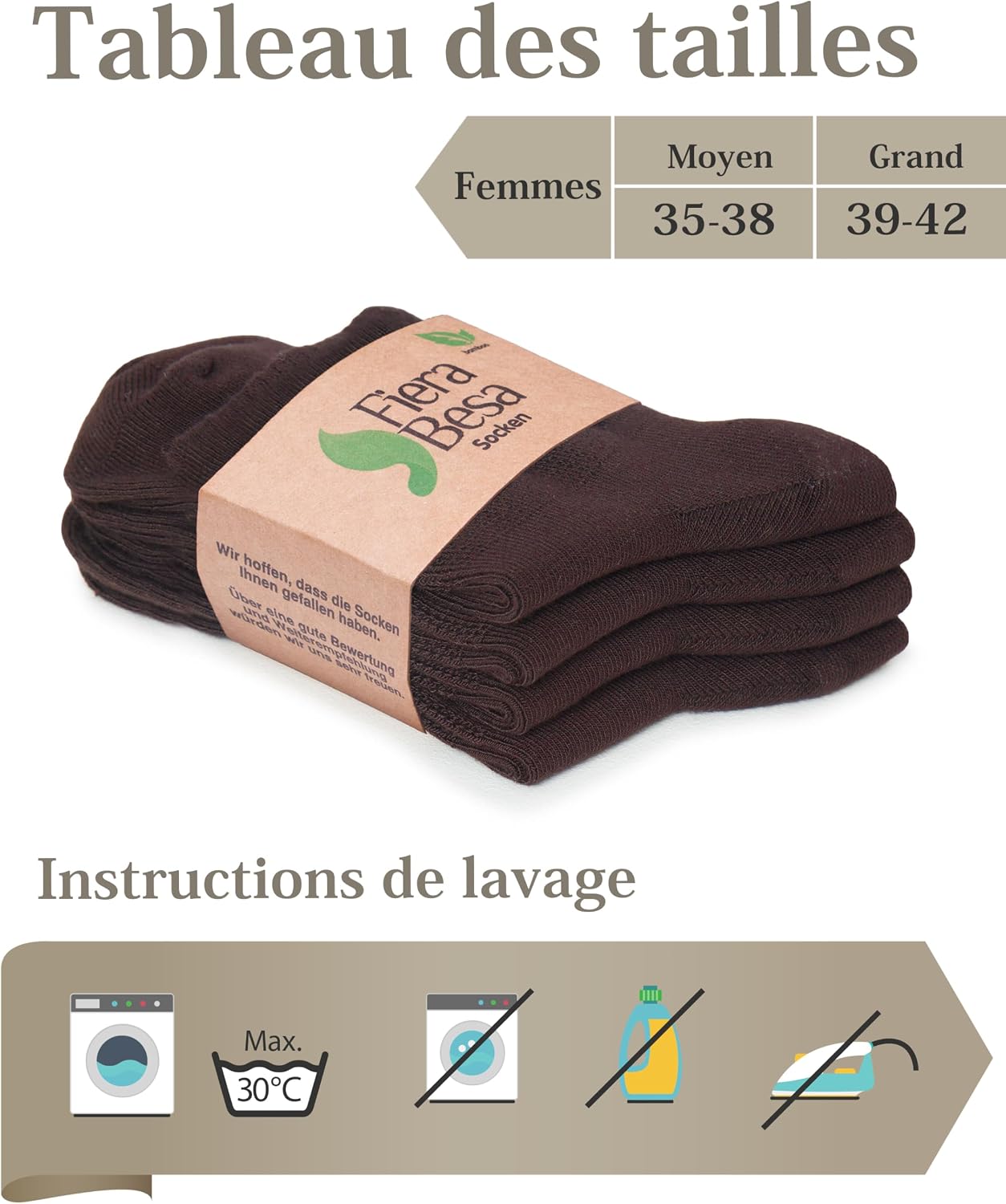 Thumbnail 4 de Lot de 4 chaussettes diabète en bambou cheville