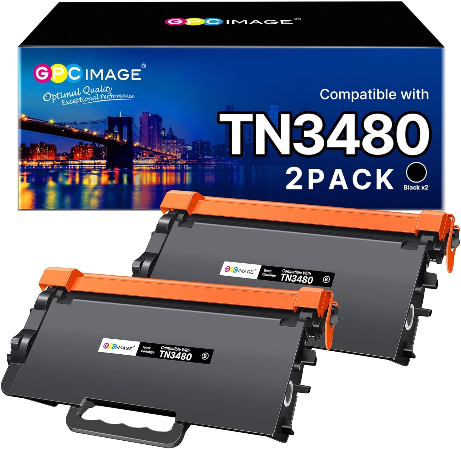GPC IMAGE TN3480 TN-3480 kompatibler Toner (2x Schwarz) für Brother HL-/MFC-/DCP-Drucker