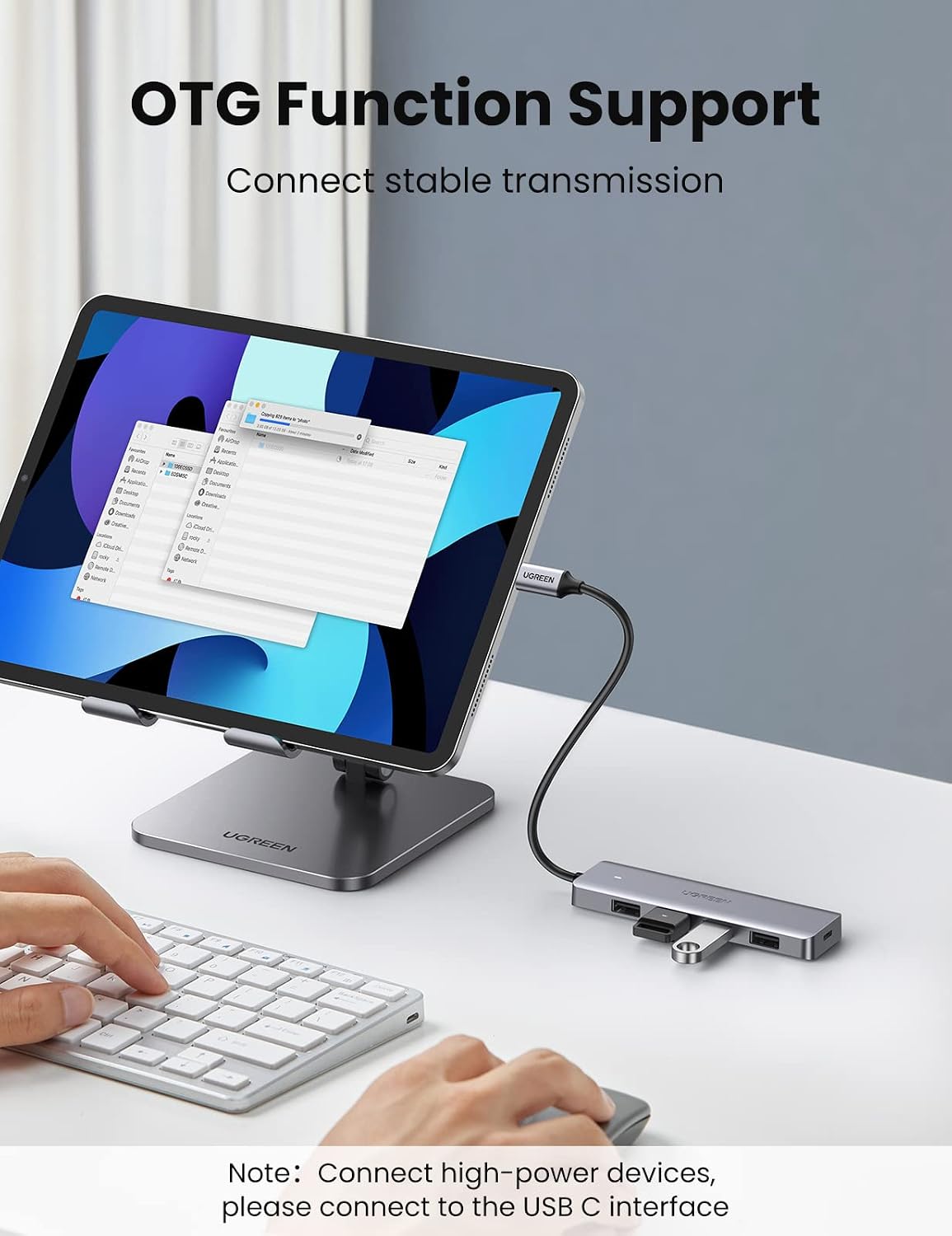 Detalle 2 de UGREEN USB 3.0 USB-C Hub, 4 USB-A Ports, 5Gbps, 0.5 ft Cable