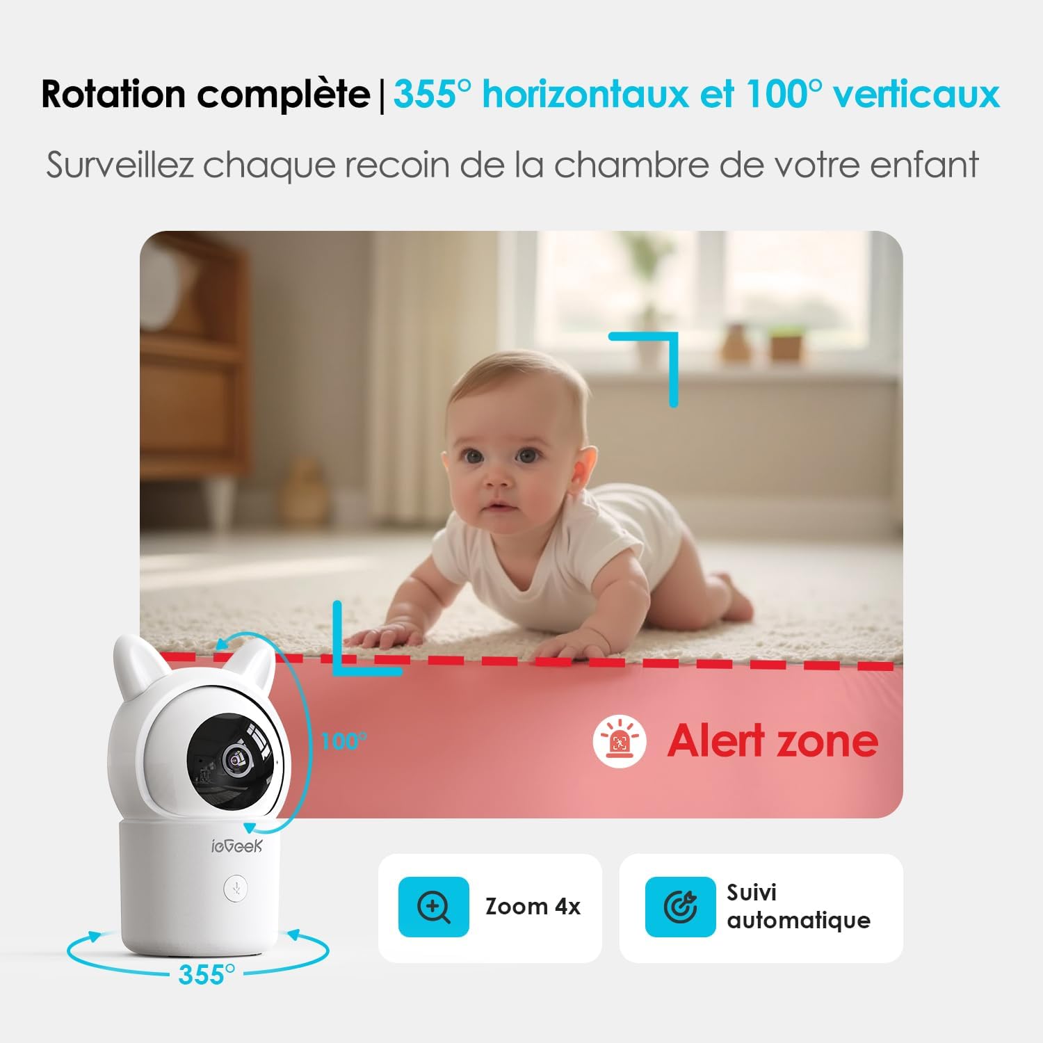 Thumbnail 3 de ieGeek Baby Monitor 1080P with 2 Cameras 👶