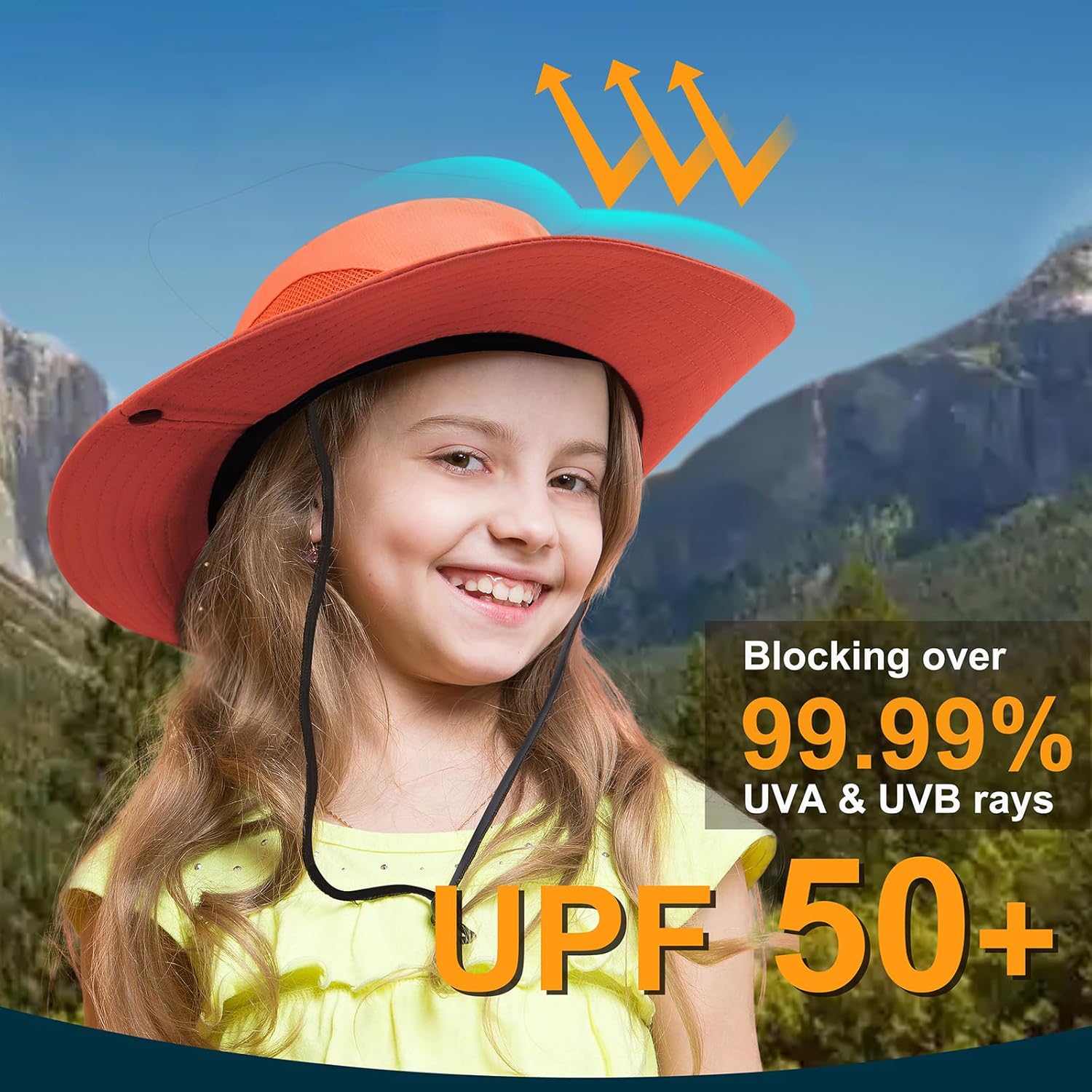 Thumbnail 2 de DRESHOW toddler sun hat (3–8 years) with UV protection, foldable mesh and chin strap
