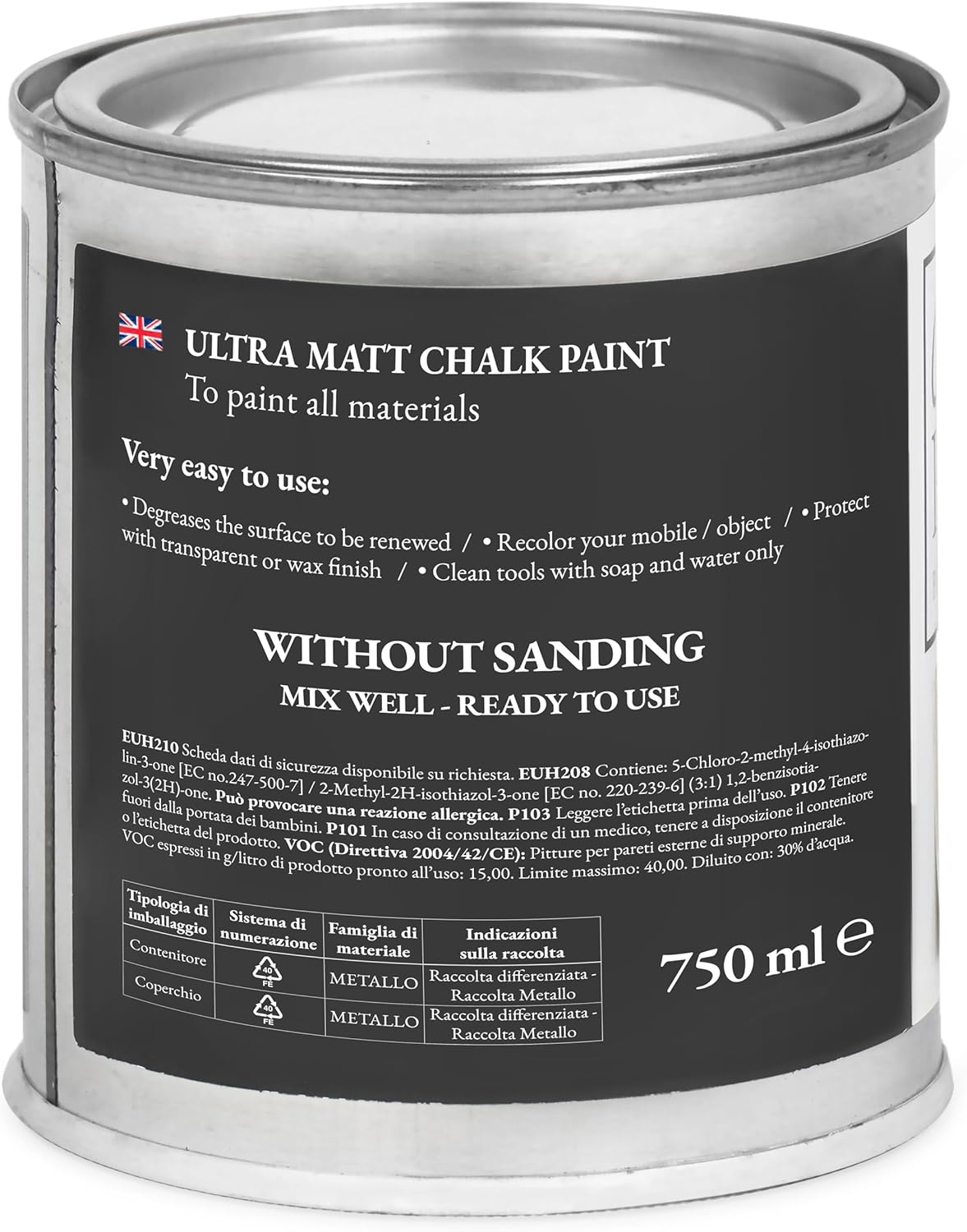 Detalle de Chalk Paint Everything® Crema Antica – Antik-Creme (750 ml) auf Wasserbasis für Shabby-Chic-Möbel und Recycling-Projekte