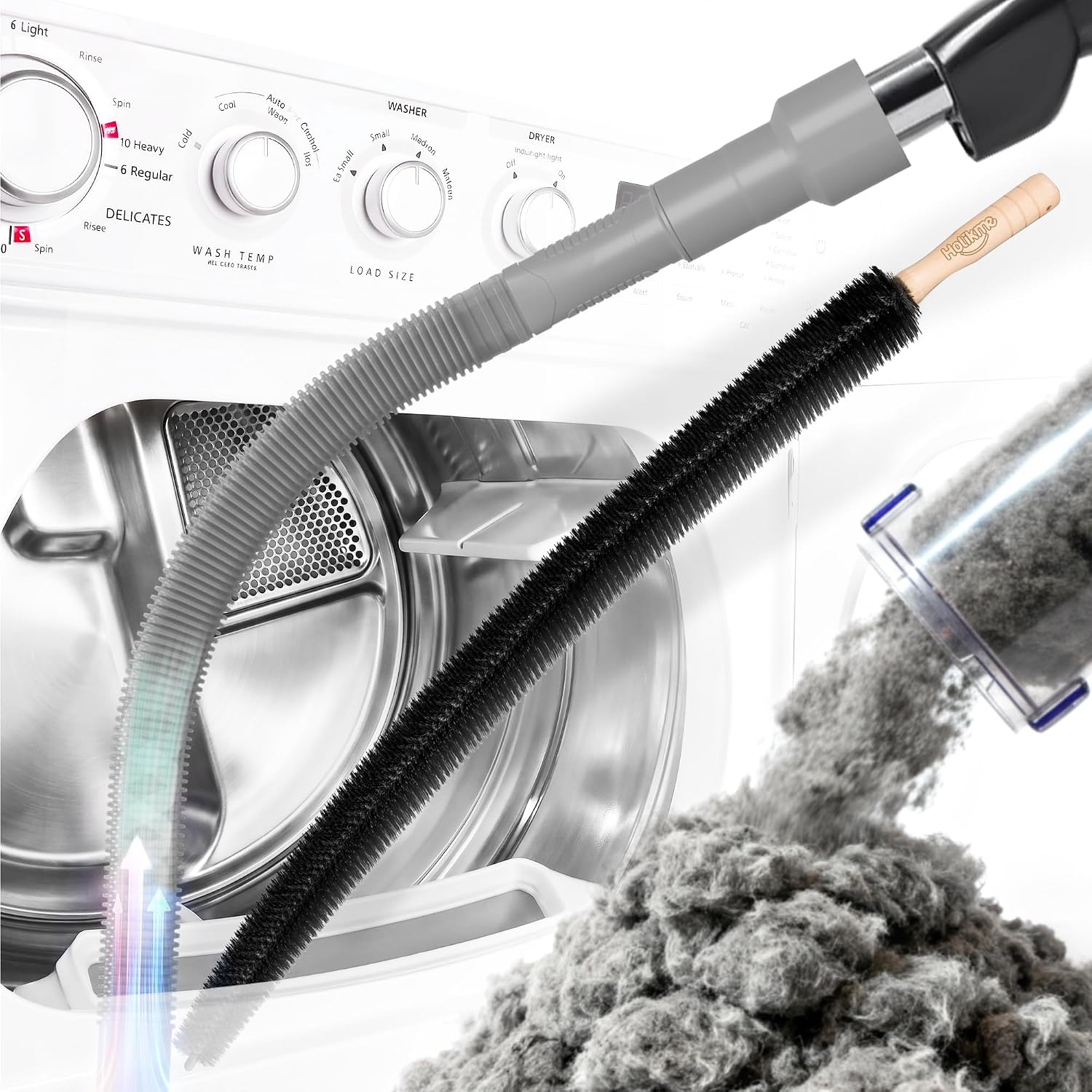 Detalle 2 de Holikme Dryer Vent Cleaner Kit 2Pack with Lint Vacuum Attachment & Brush