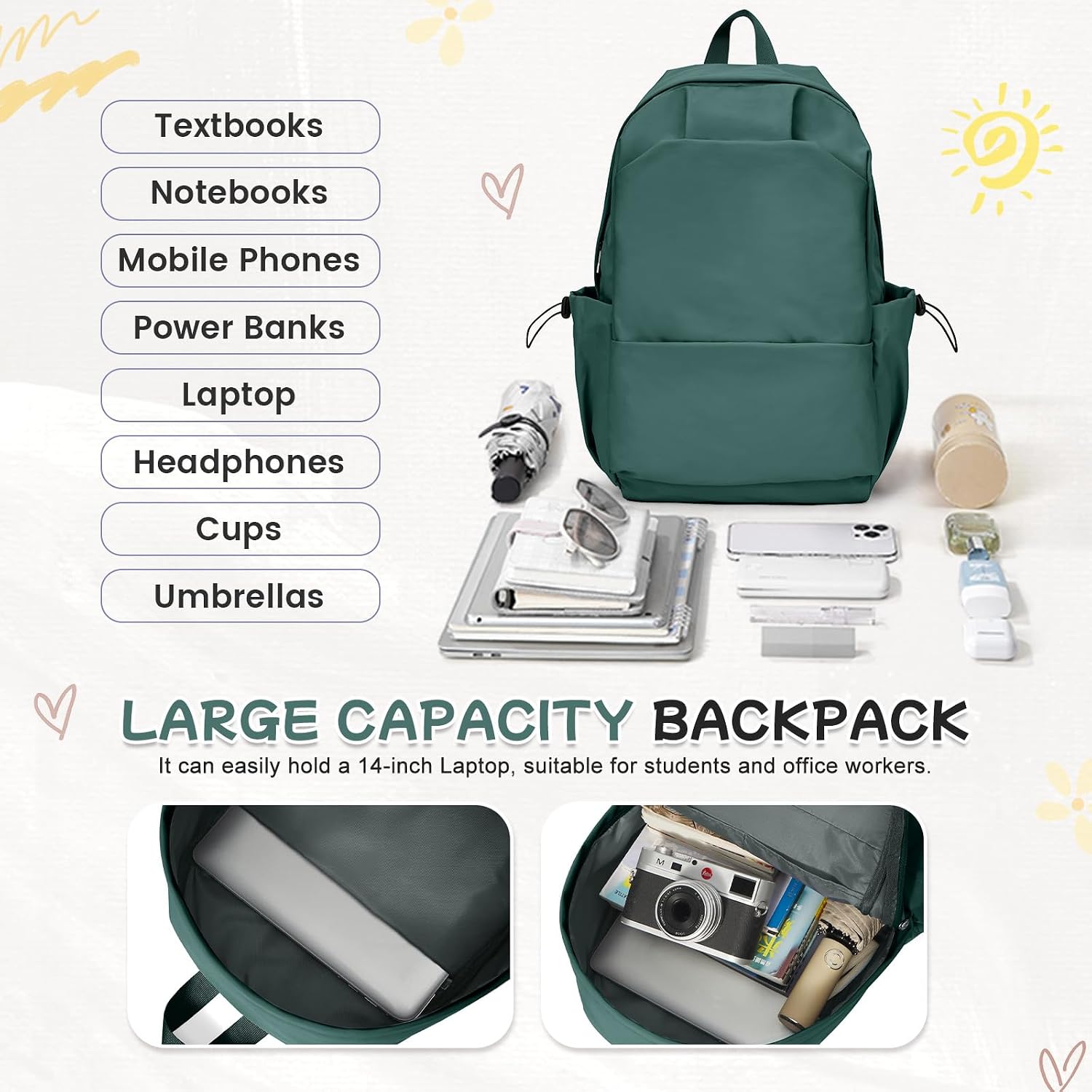 Detalle de HYC00 Mochila escolar grande 24 L