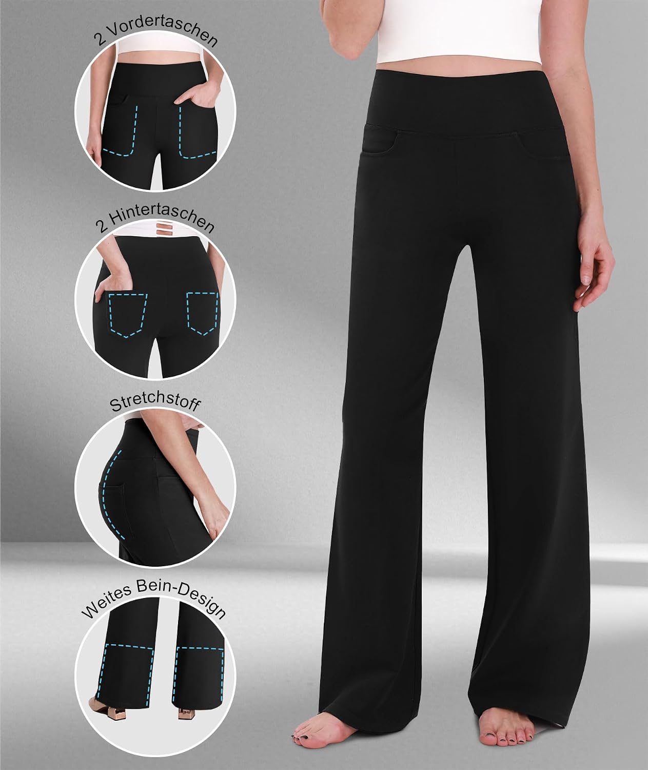 Detalle 2 de SAFORT Yogahose Damen mit Baumwollanteil 92%