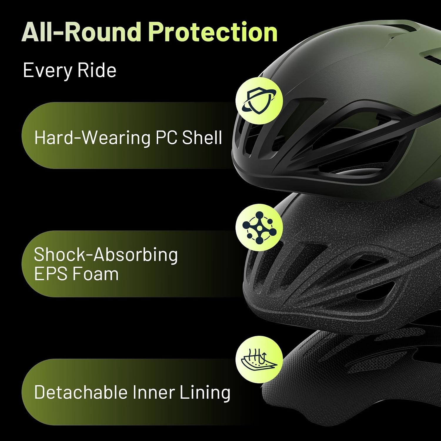 Detalle de Favoto Aero Road Bike Helmet for Adults – EN1078 Certified, 15 Vents, 280g, 59–61cm