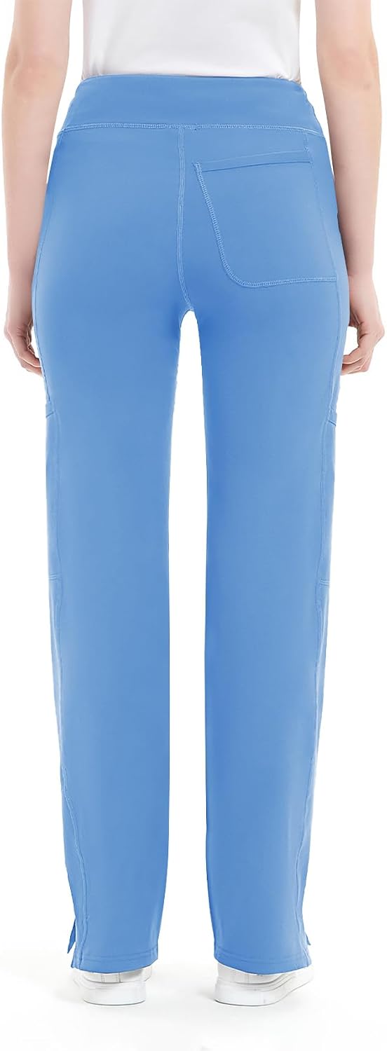 Detalle de QBK Yoga Scrub Pants Women Mid Rise Yoga Work Pants - Five Pocket Cargo Scrub Pant