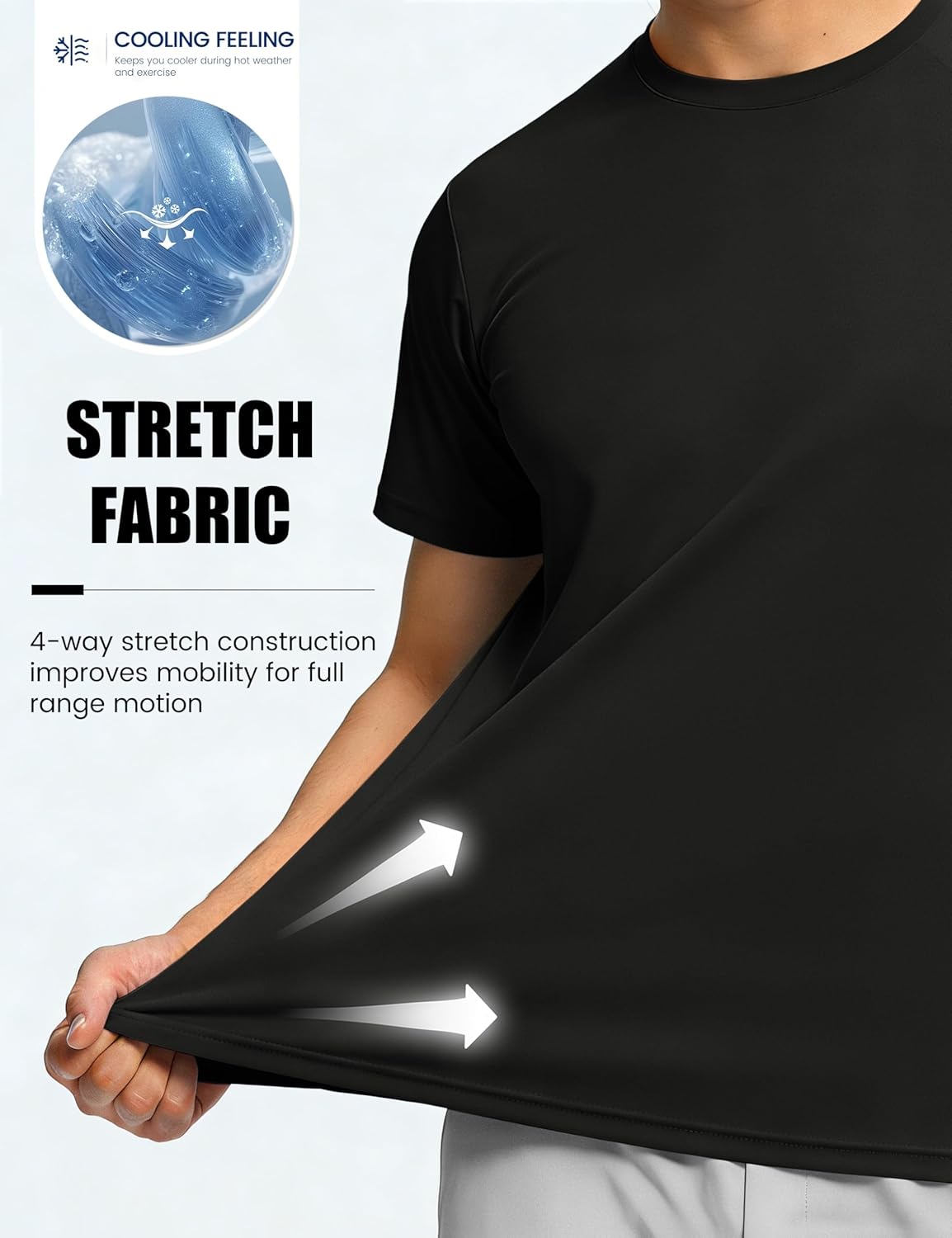 Thumbnail 4 de TACVASEN maglietta da palestra uomo con protezione UPF 50+ a maniche corte