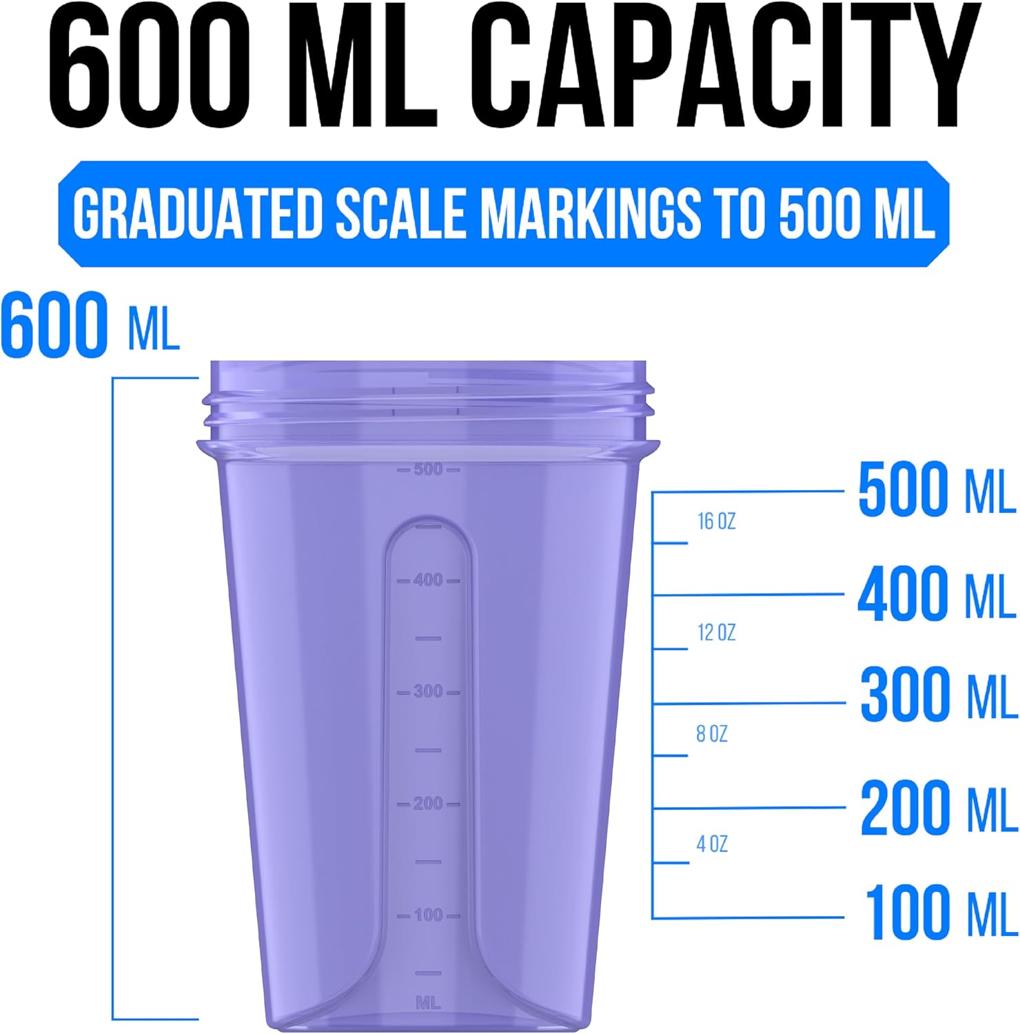 Detalle 2 de VELOMIX protein shaker bottles 600ml