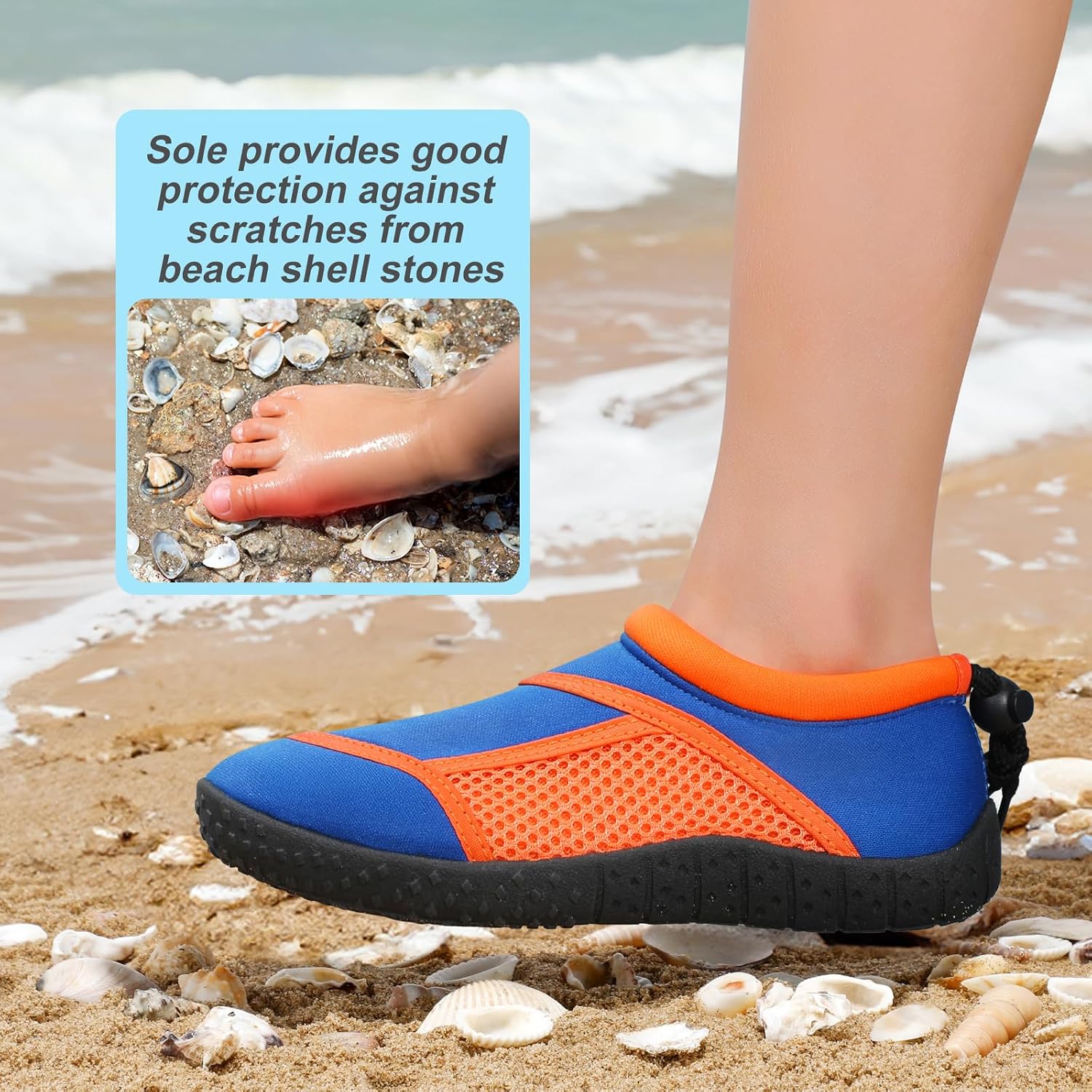 Detalle de HKR Kids Water Shoes Aqua Surf Knit – Quick-dry wet shoes for beach and pool