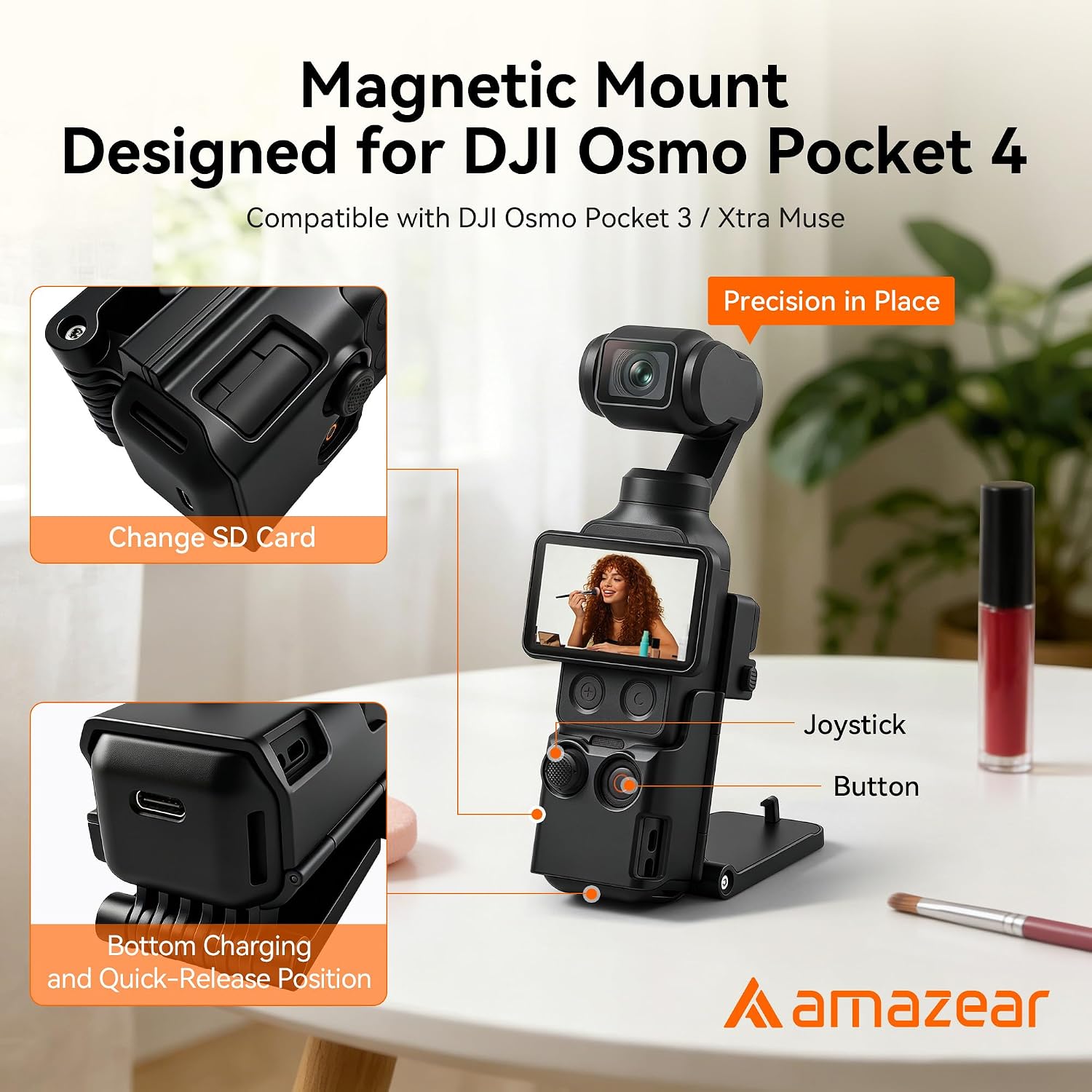 Detalle 2 de AMAZEAR Magnetic Mount Stand for DJI Osmo Pocket 3